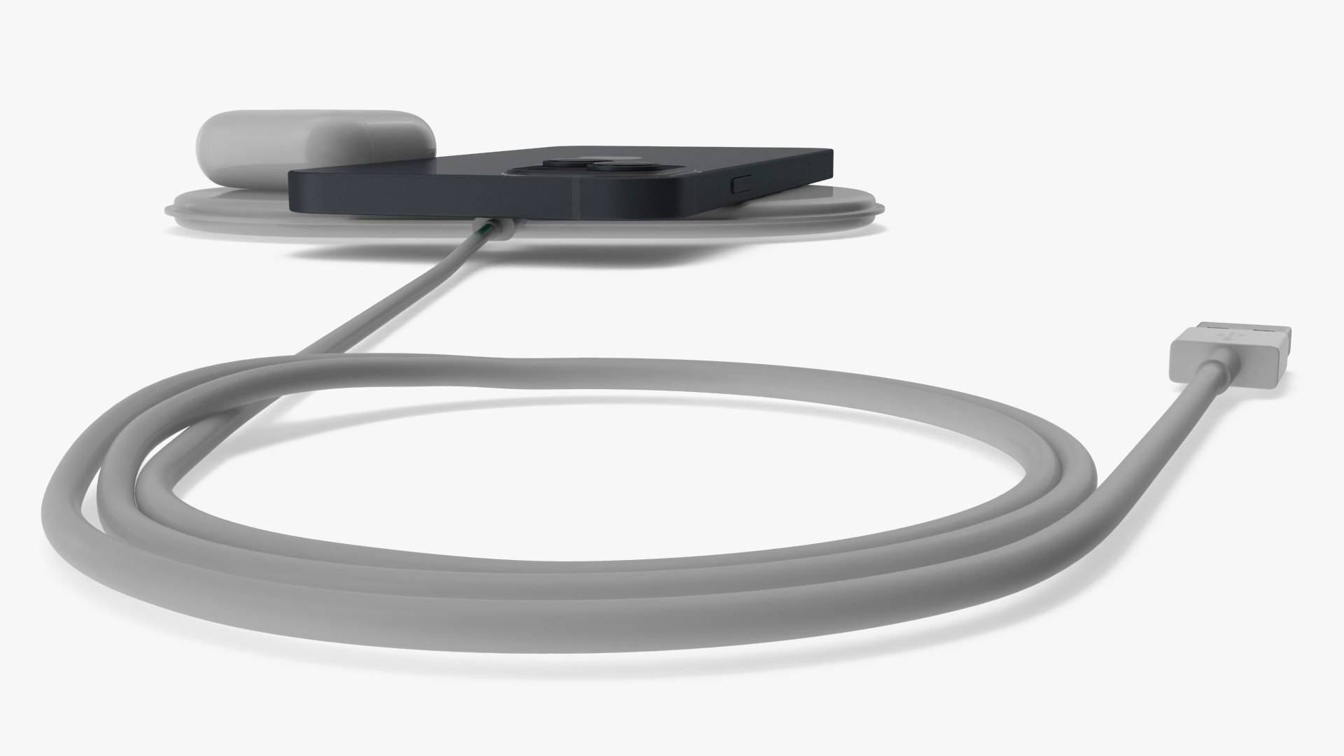 3D model Apple AirPower Wireless Charger with iPhone 14 Plus and AirPods 3
