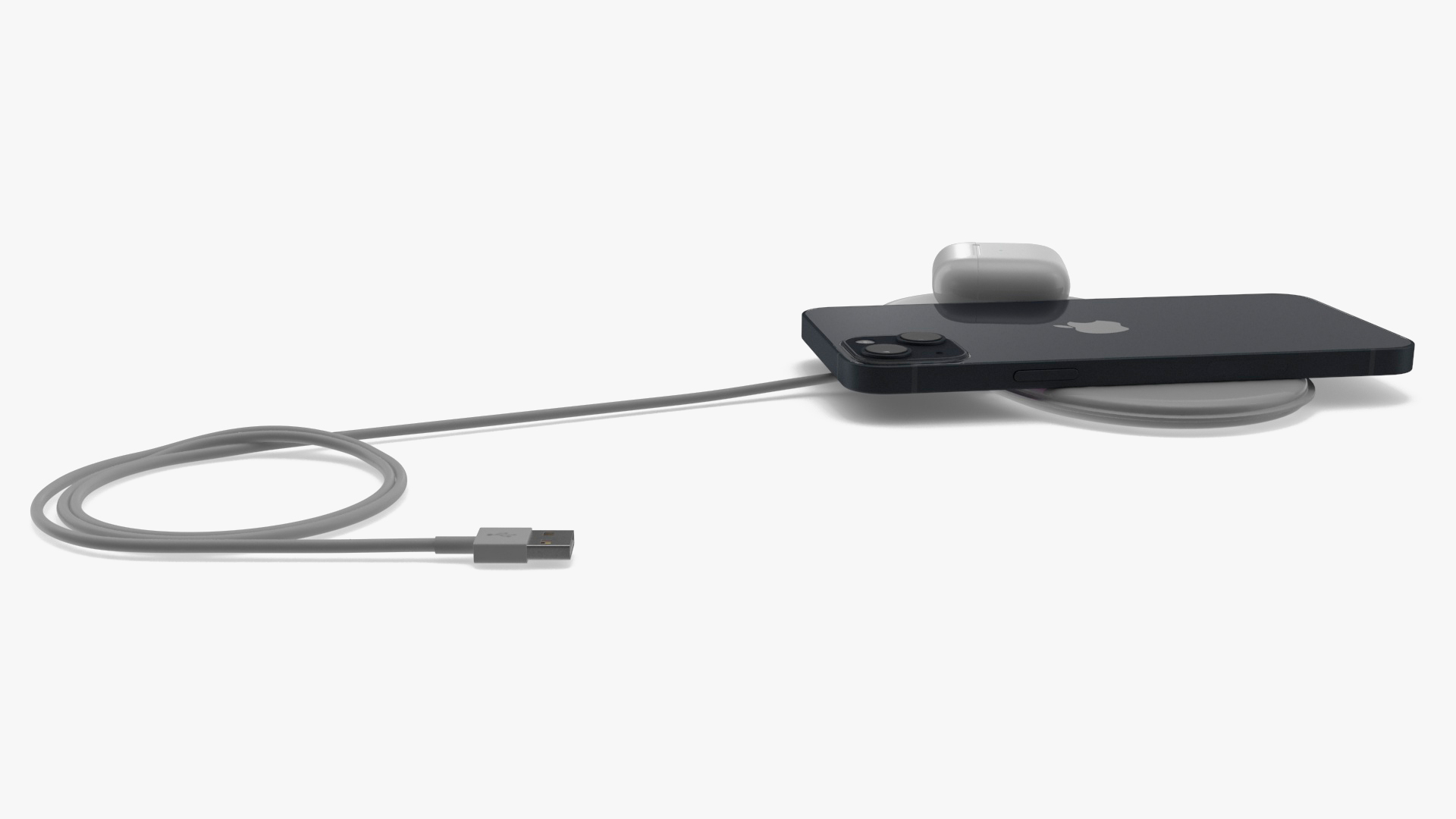 3D model Apple AirPower Wireless Charger with iPhone 14 Plus and AirPods 3