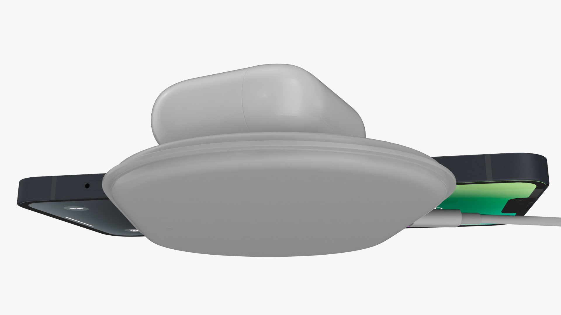 3D model Apple AirPower Wireless Charger with iPhone 14 Plus and AirPods 3