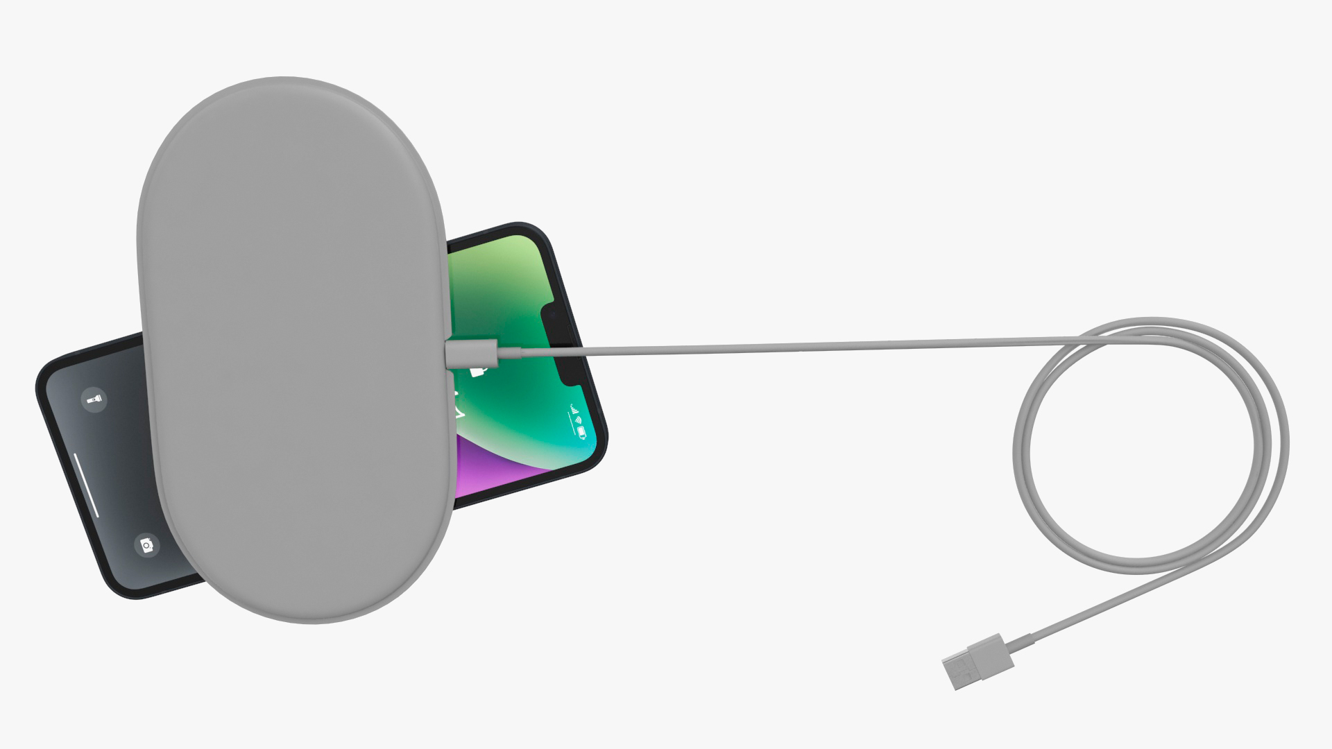3D model Apple AirPower Wireless Charger with iPhone 14 Plus and AirPods 3