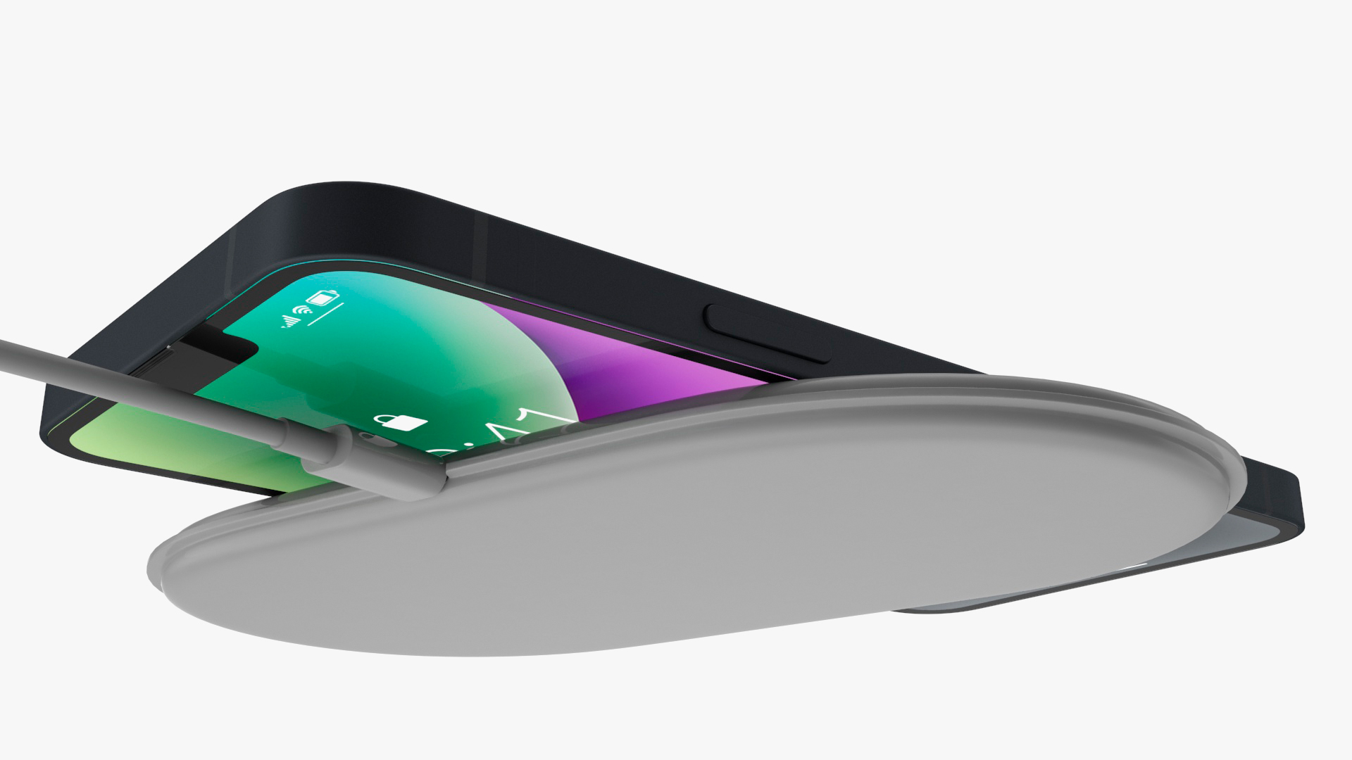 3D model Apple AirPower Wireless Charger with iPhone 14 Plus and AirPods 3
