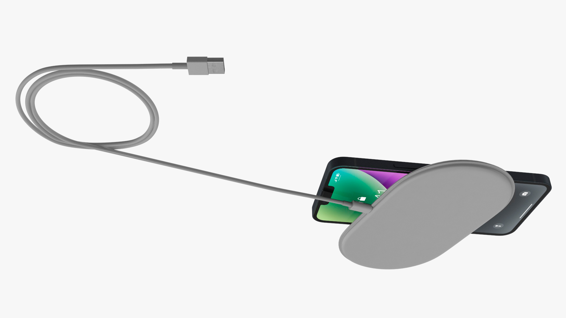 3D model Apple AirPower Wireless Charger with iPhone 14 Plus and AirPods 3