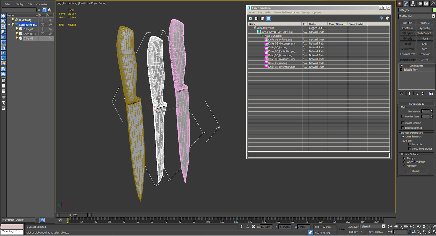 Paring Knives Set 3D