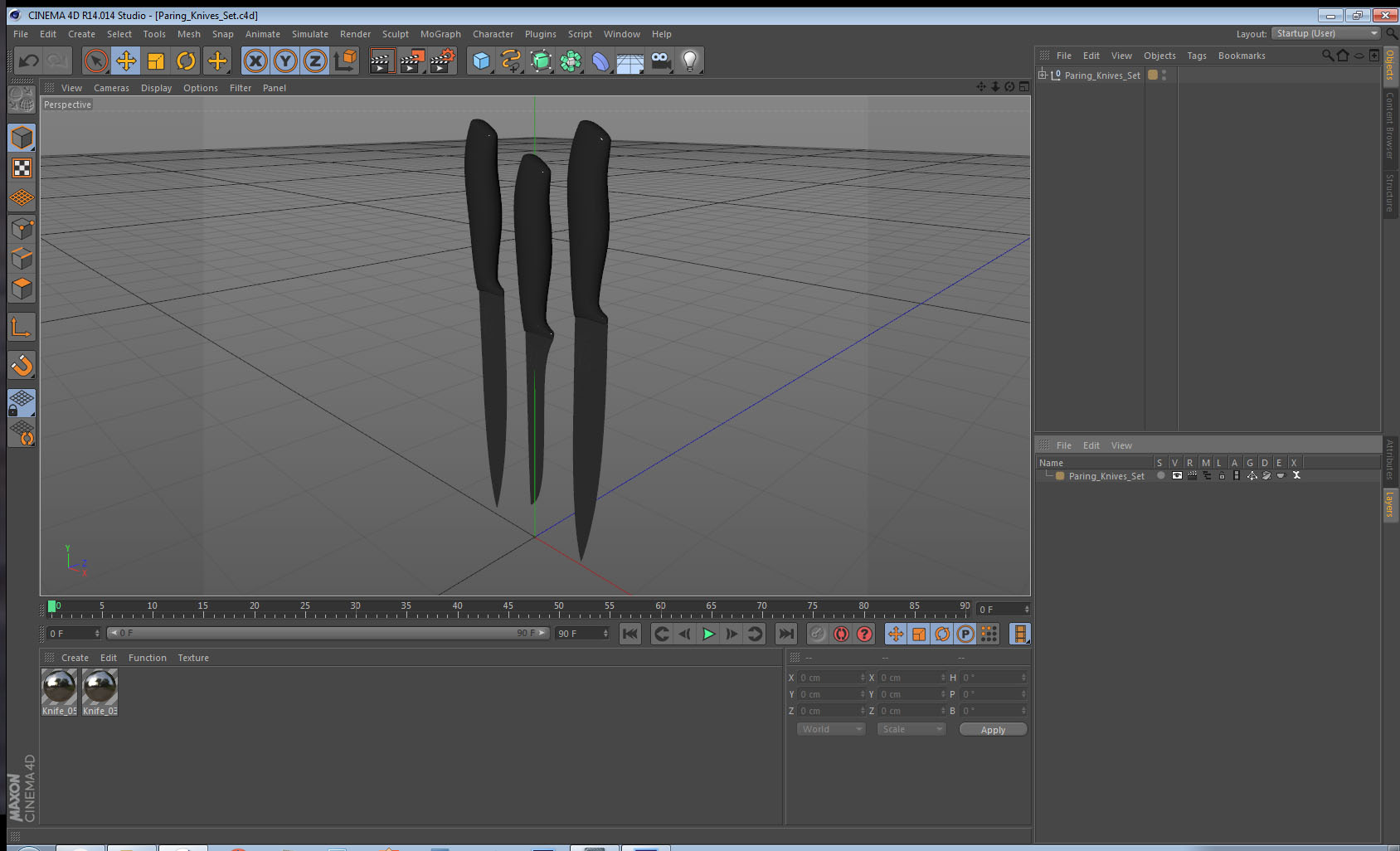 Paring Knives Set 3D