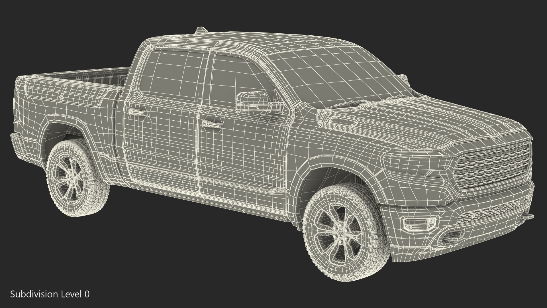3D Pickup Truck Generic Simple Interior