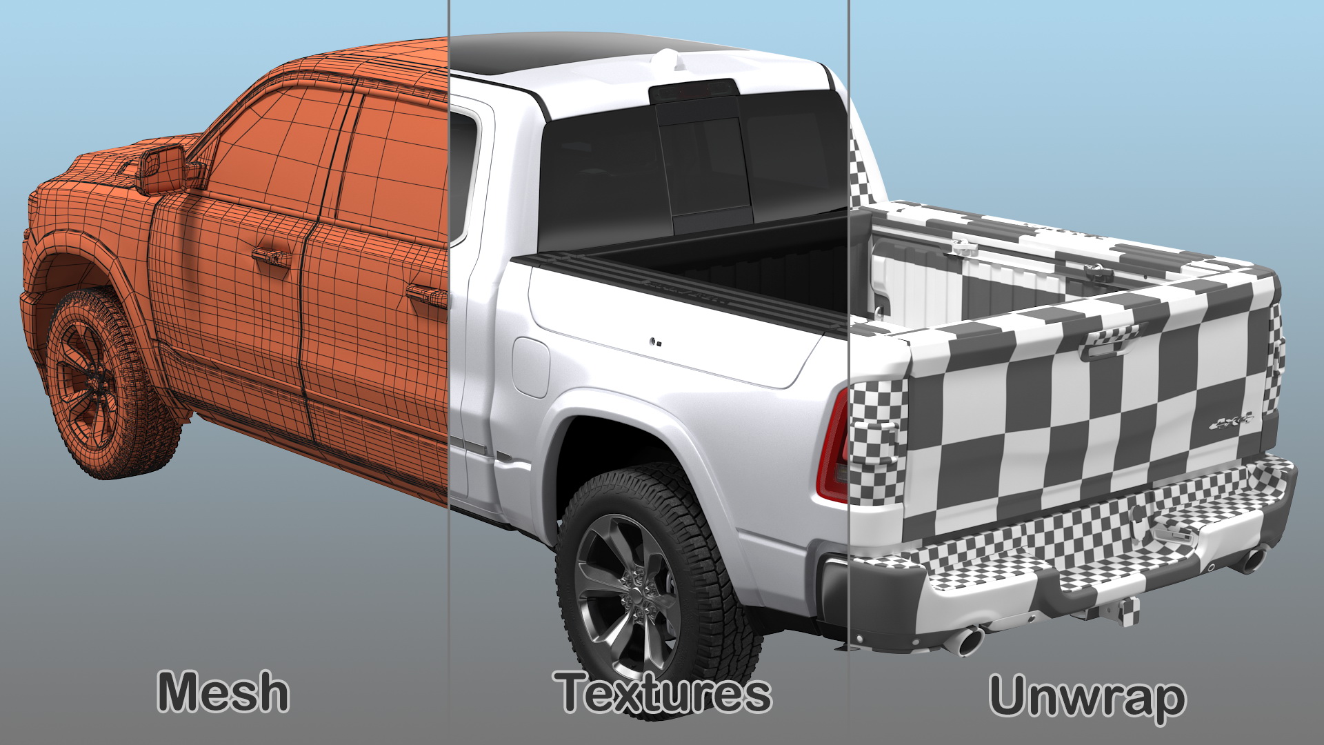 3D Pickup Truck Generic Simple Interior