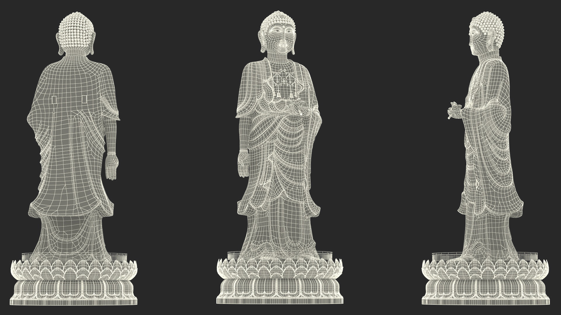 3D model Buddhist Statue Wat Phothikyan Phut Thak Tham