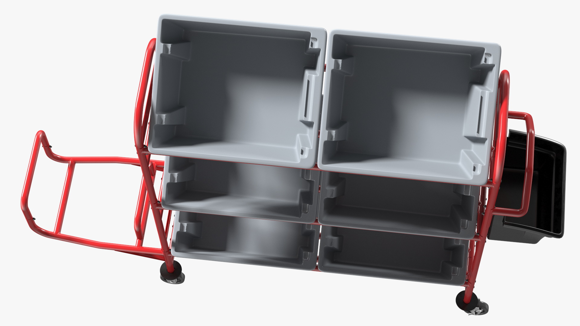 3D Tote Picking Cart with Angled Shelves Rubbermaid model