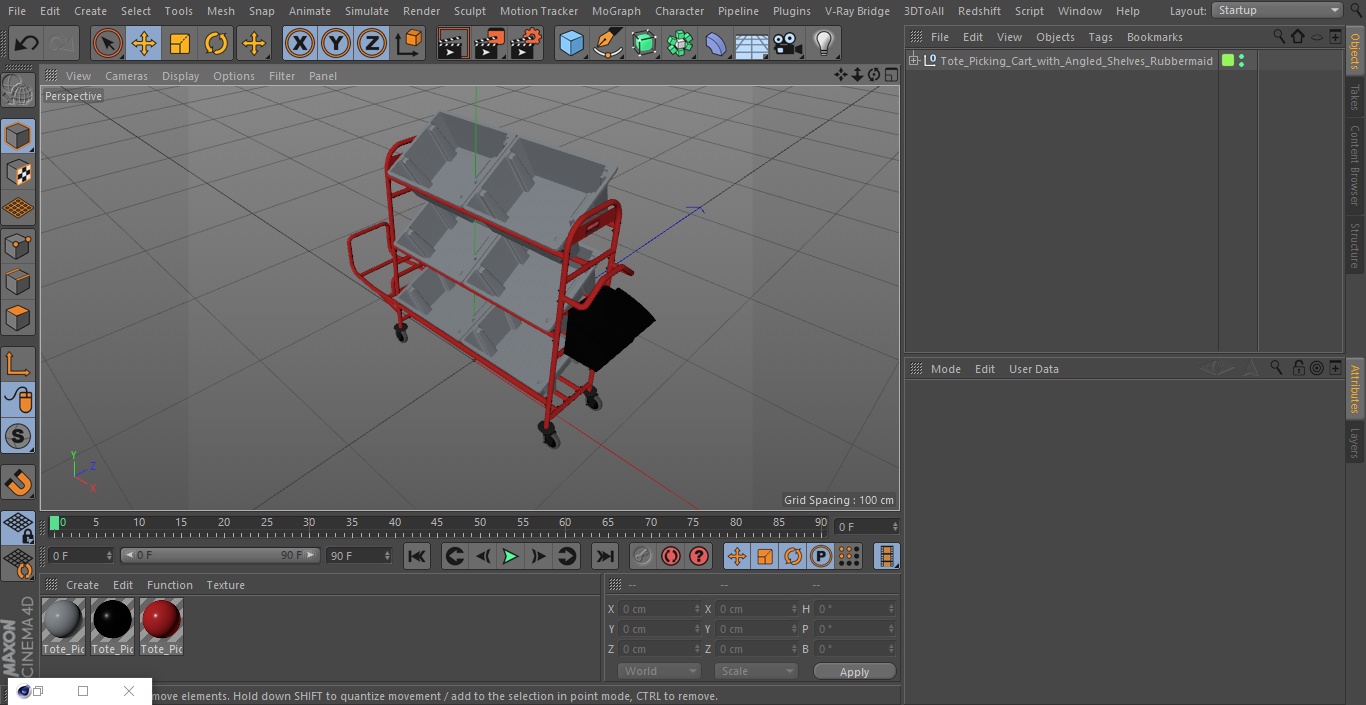 3D Tote Picking Cart with Angled Shelves Rubbermaid model