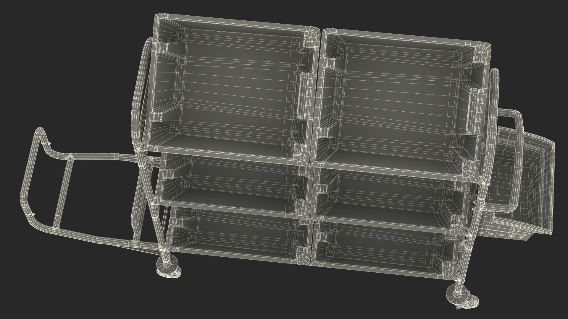 3D Tote Picking Cart with Angled Shelves Rubbermaid model