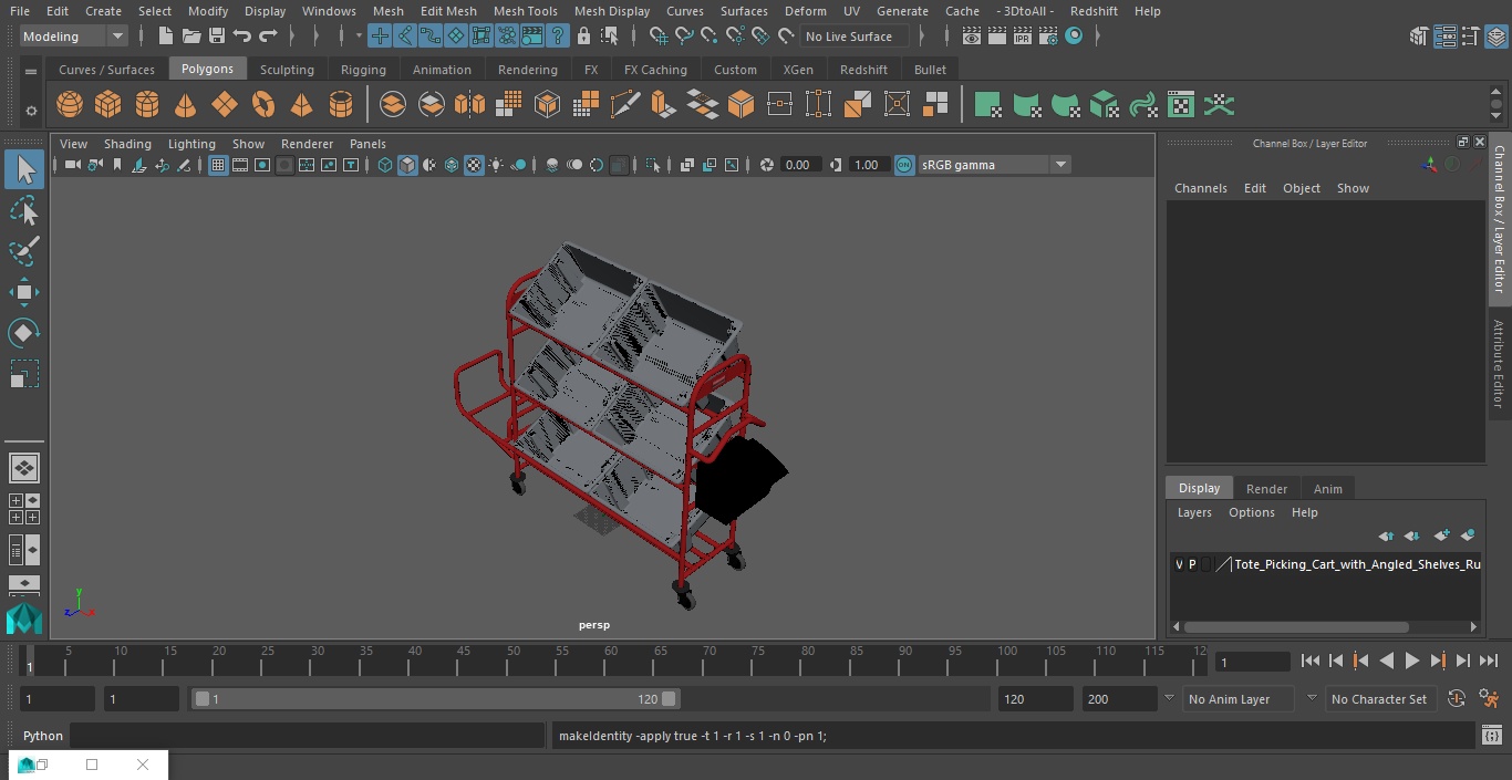 3D Tote Picking Cart with Angled Shelves Rubbermaid model
