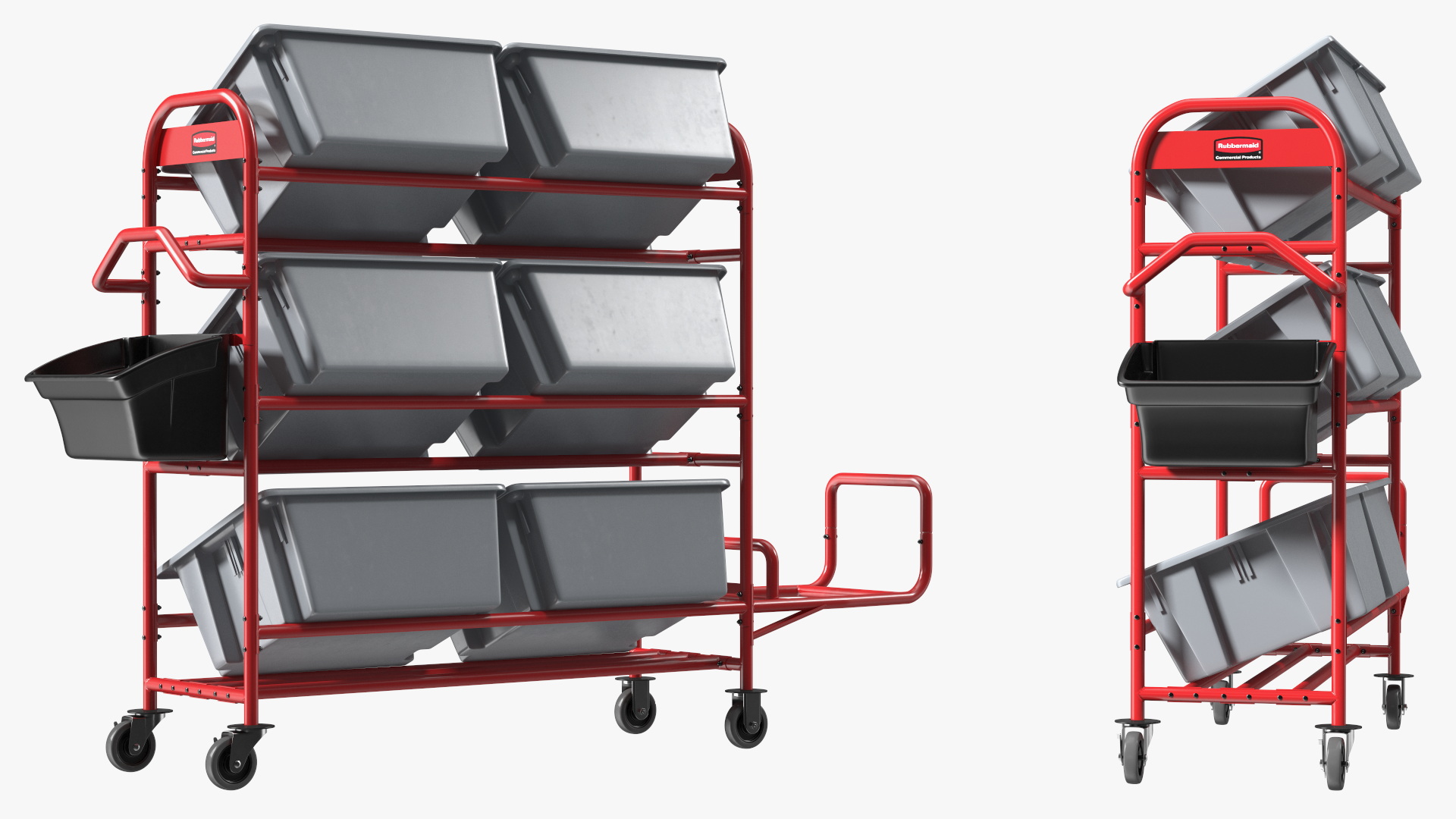 3D Tote Picking Cart with Angled Shelves Rubbermaid model