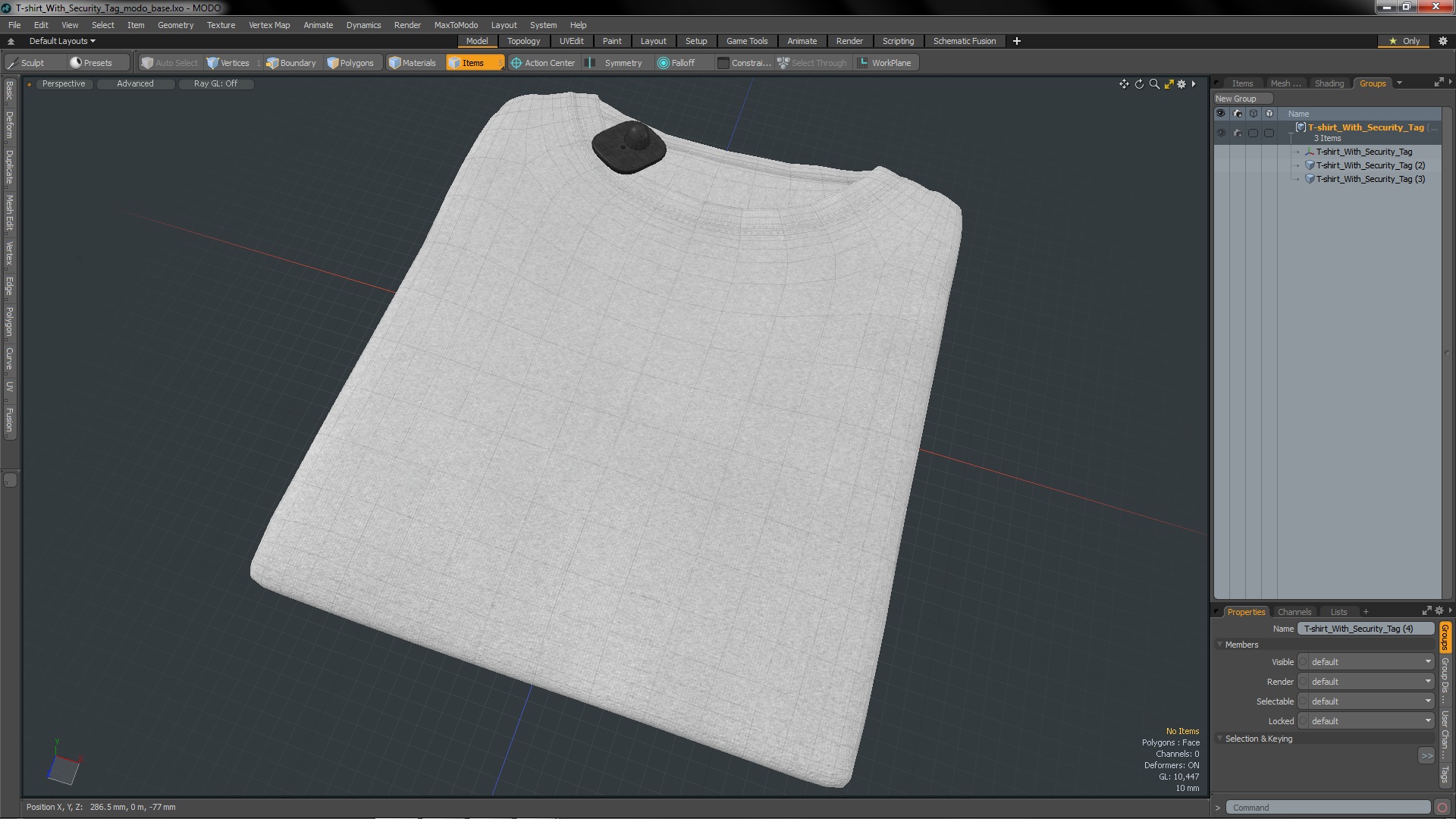 3D model T-shirt With Security Tag