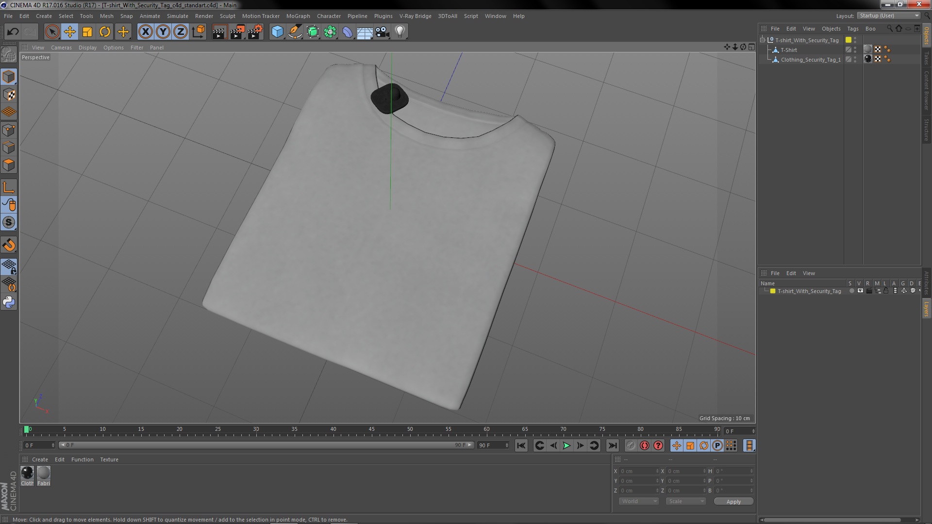 3D model T-shirt With Security Tag