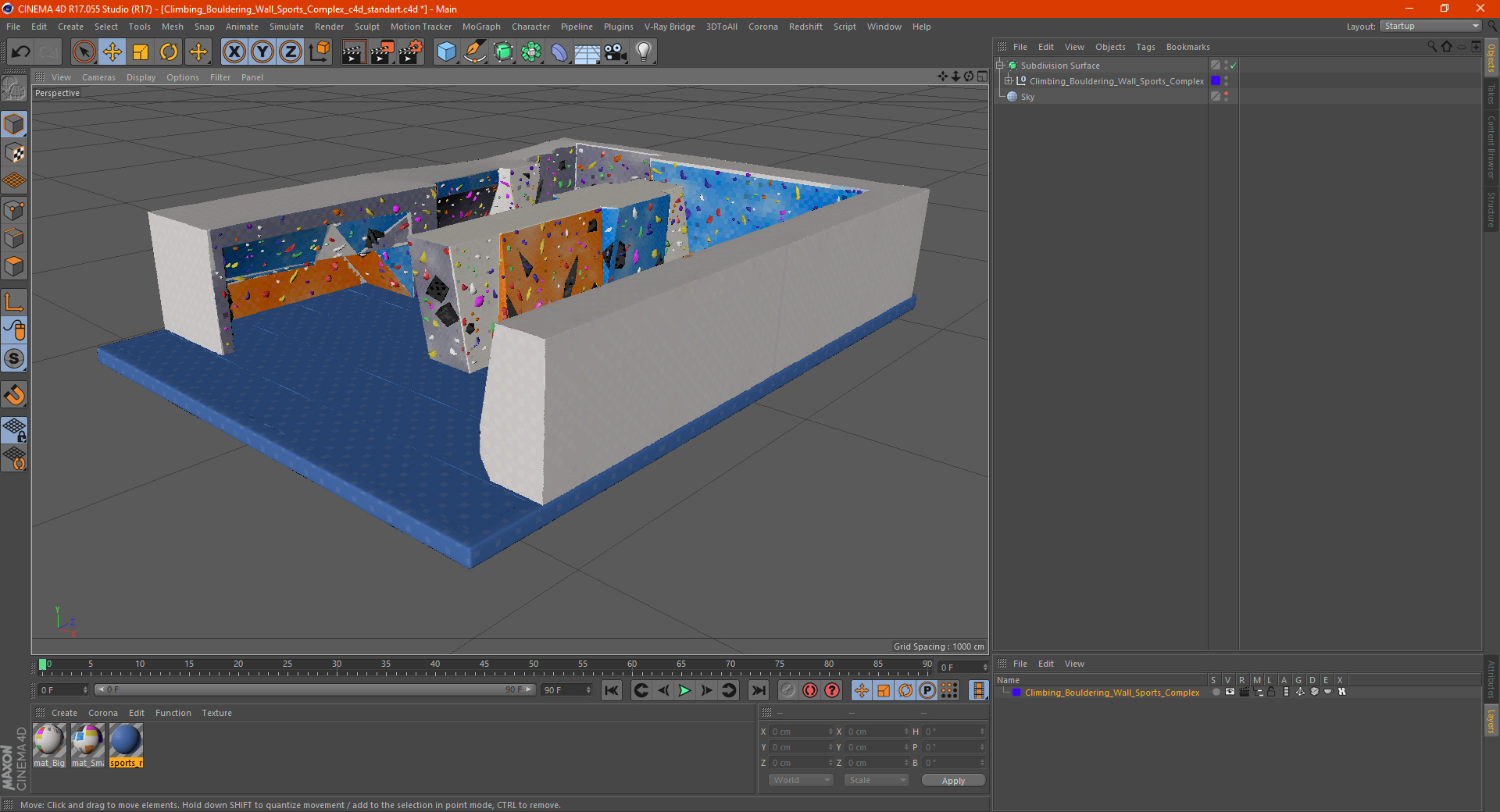 Climbing Bouldering Wall Sports Complex 3D model