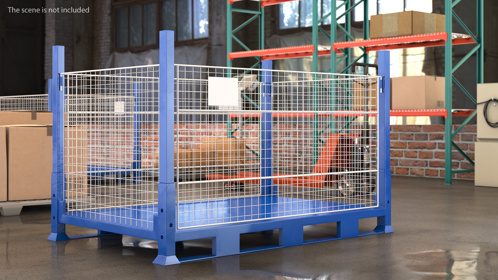 Collapsible Mesh Metal Pallet Cage 3D model