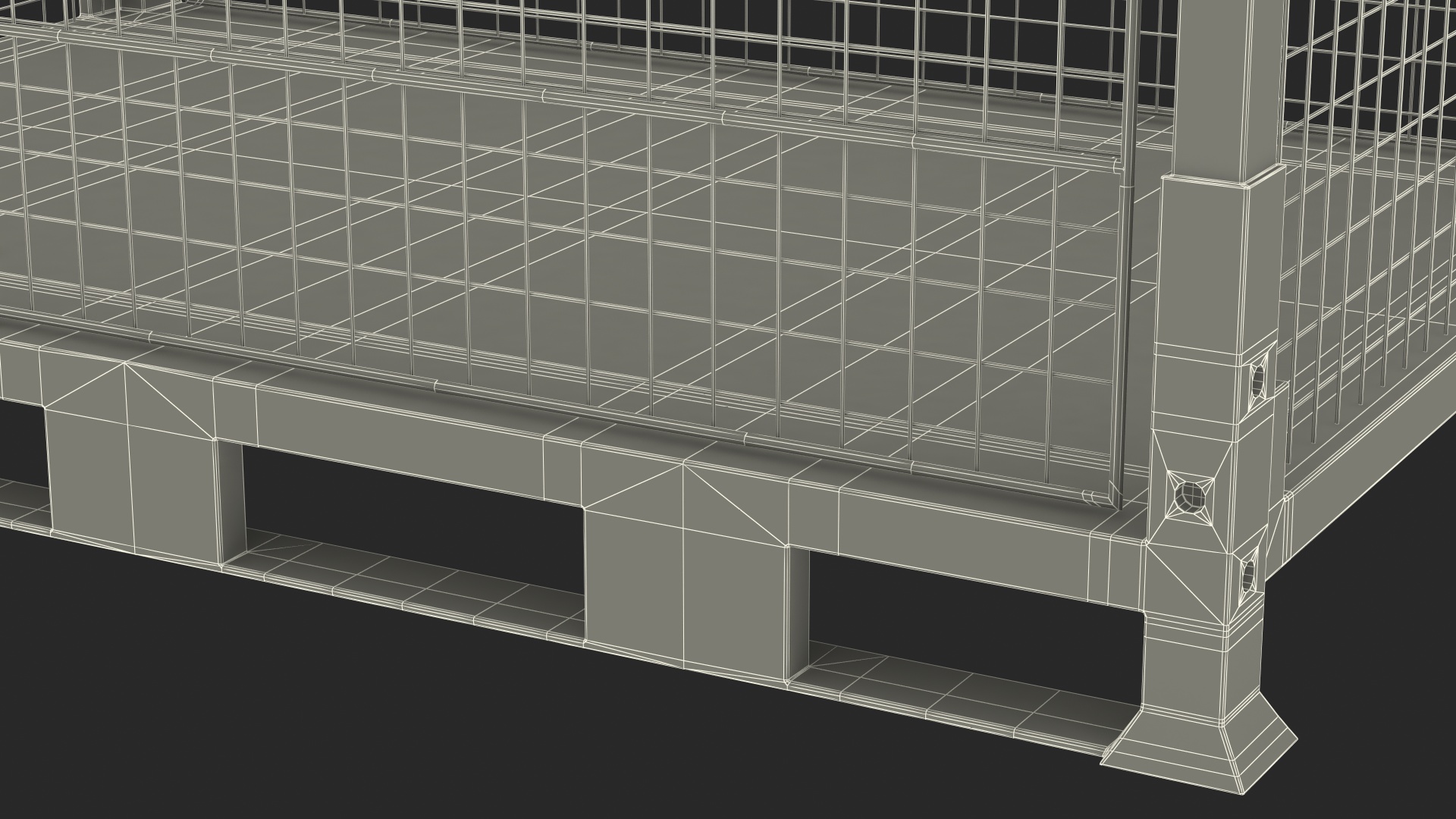 Collapsible Mesh Metal Pallet Cage 3D model