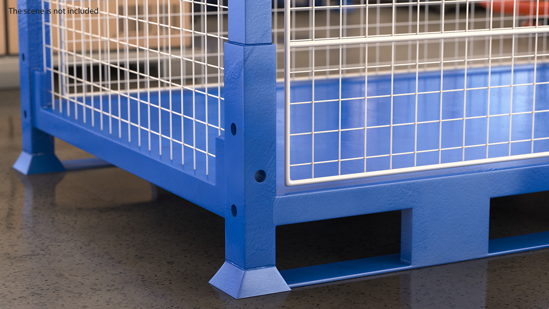 Collapsible Mesh Metal Pallet Cage 3D model