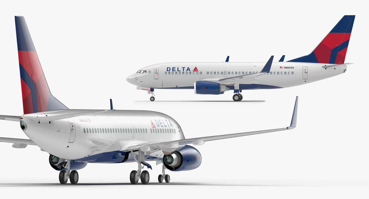 Boeing 737 700 with Interior Delta Air Lines 3D model