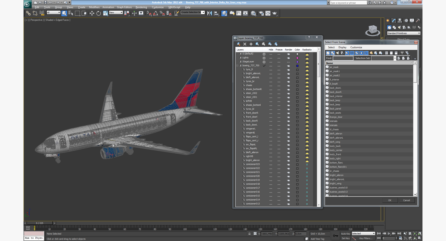 Boeing 737 700 with Interior Delta Air Lines 3D model