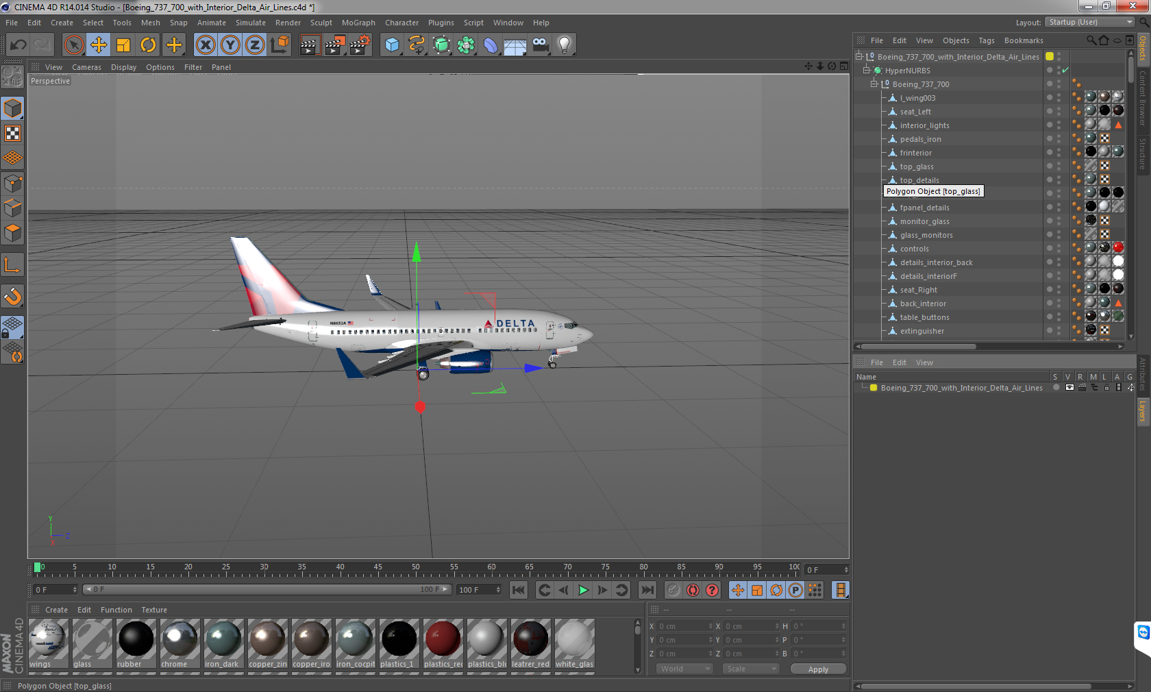Boeing 737 700 with Interior Delta Air Lines 3D model
