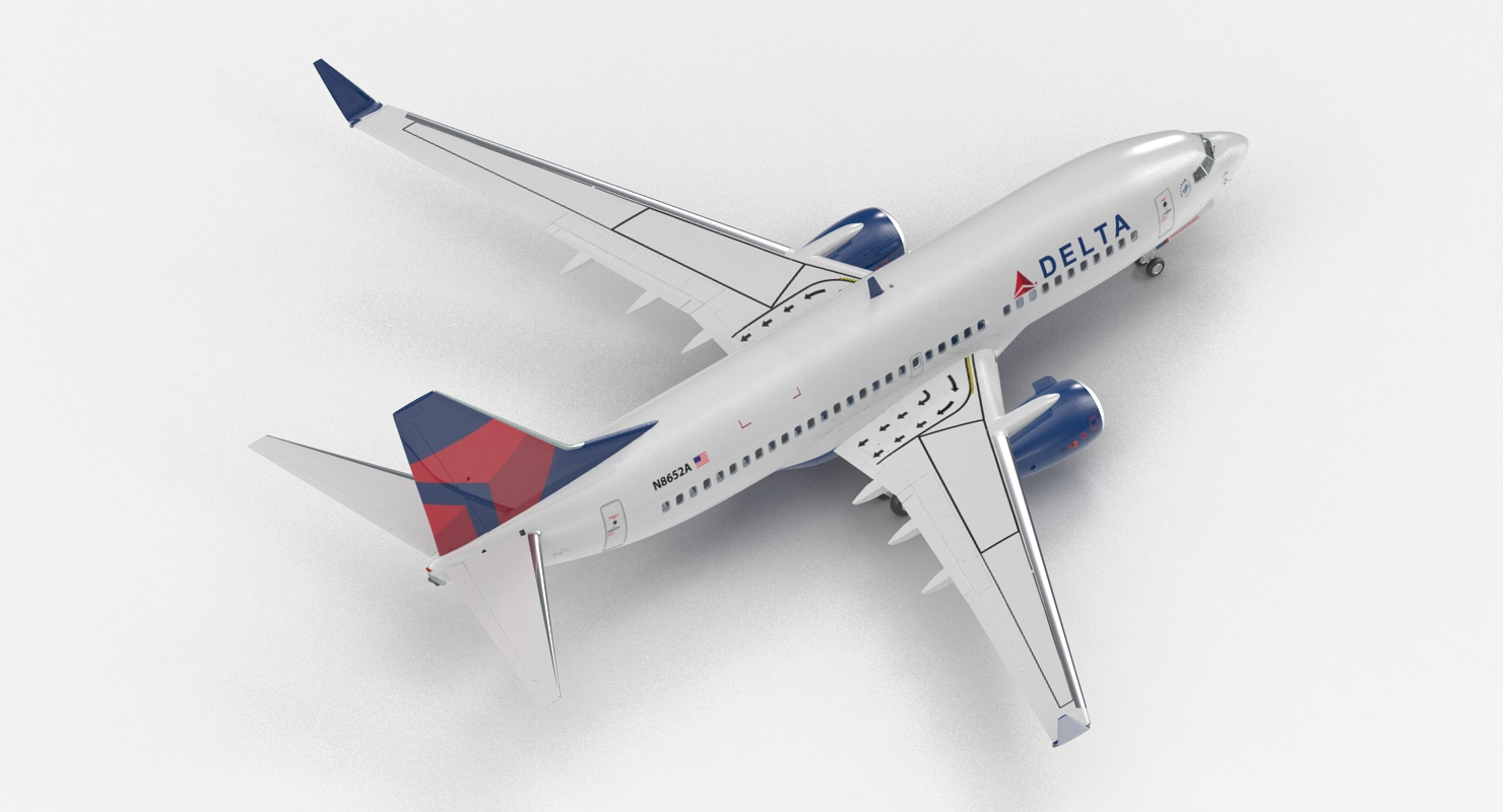 Boeing 737 700 with Interior Delta Air Lines 3D model