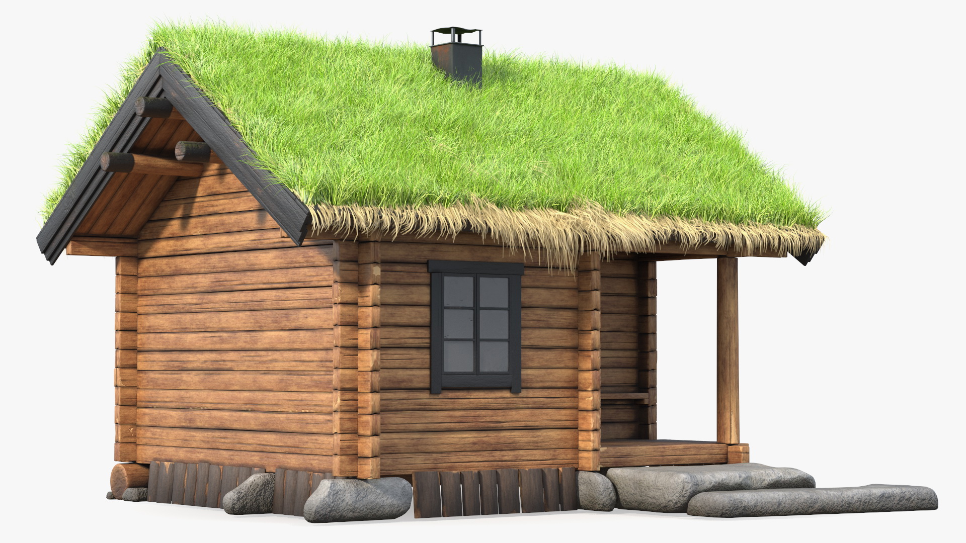 Wooden Hunting Lodge Fur 3D model