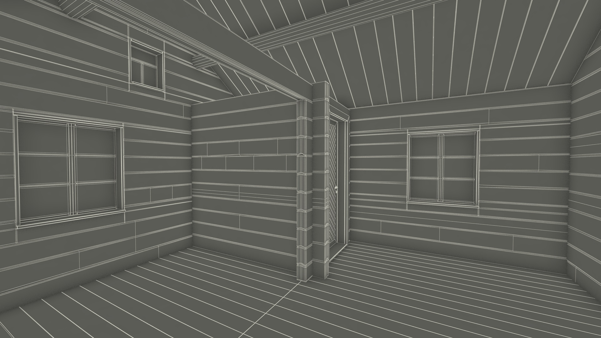 Wooden Hunting Lodge Fur 3D model