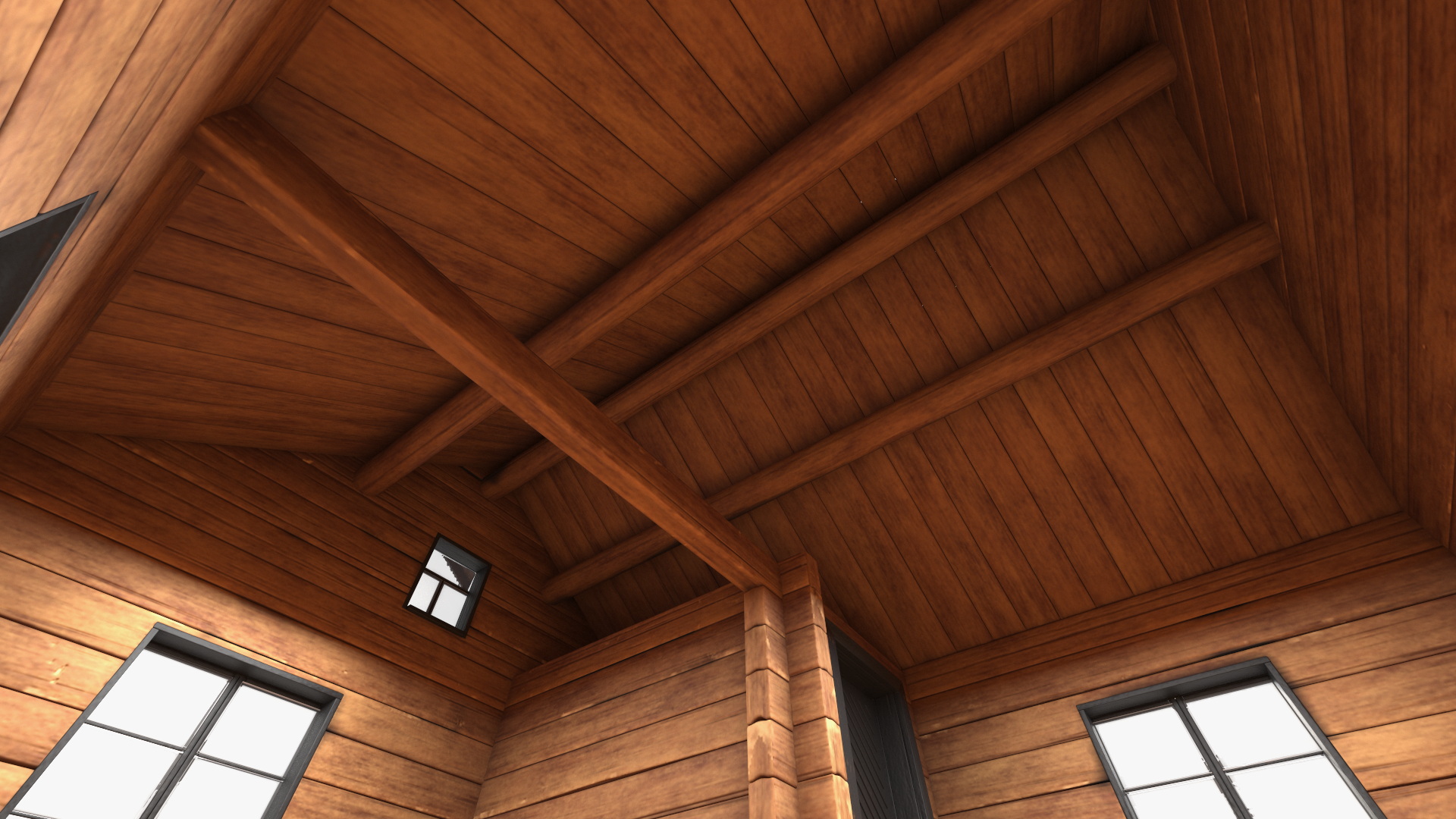 Wooden Hunting Lodge Fur 3D model