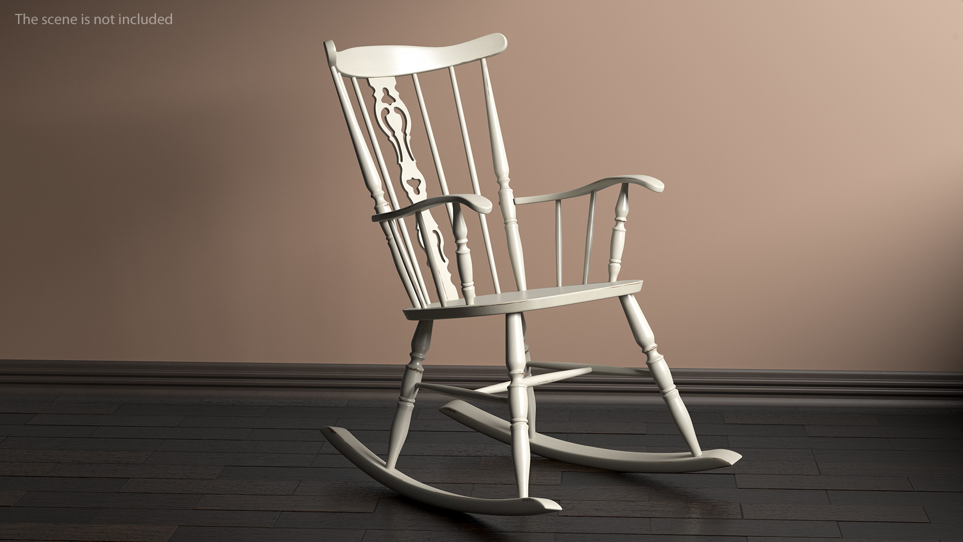 3D Antique Wooden Rocking Chair model
