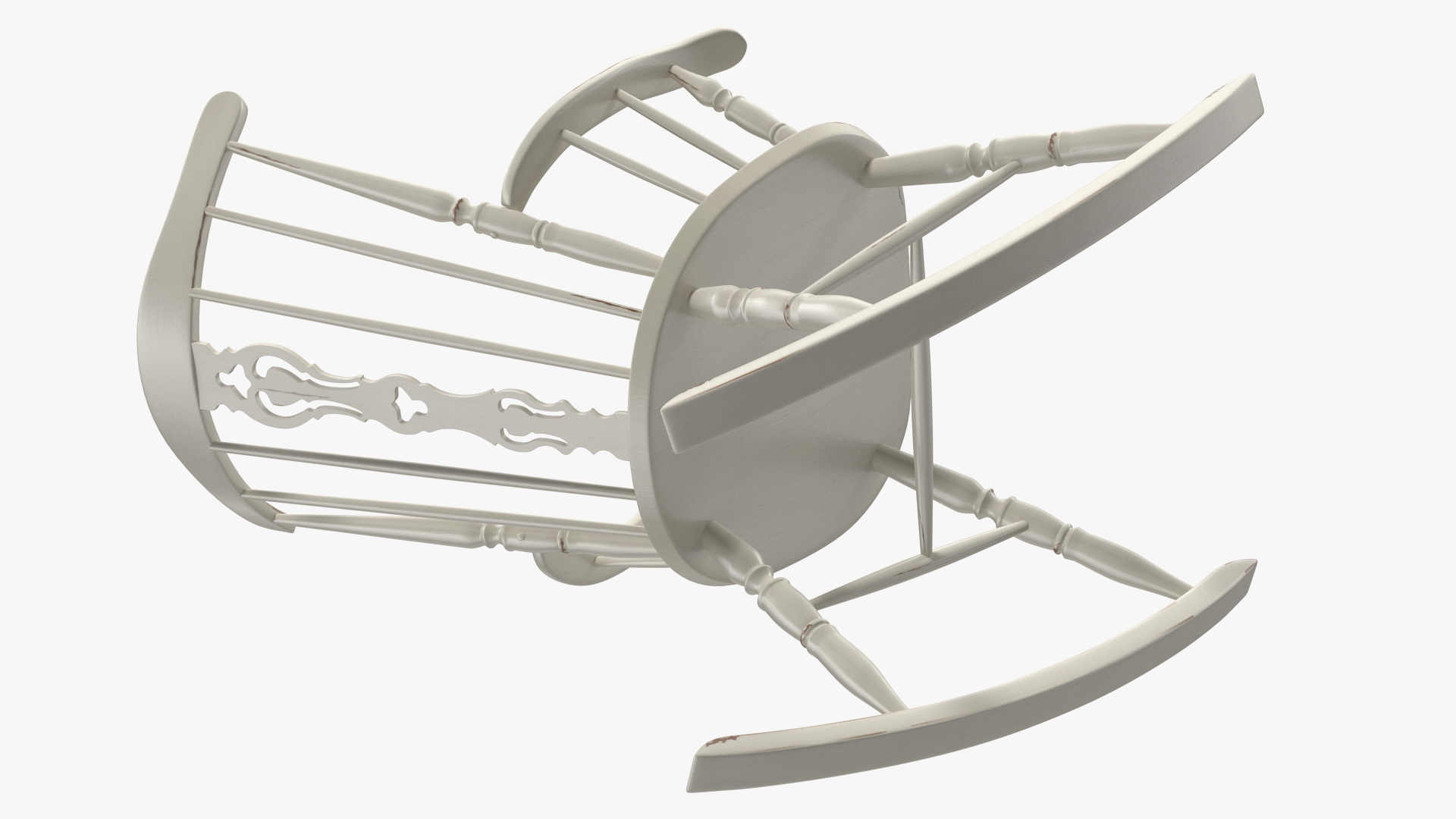 3D Antique Wooden Rocking Chair model