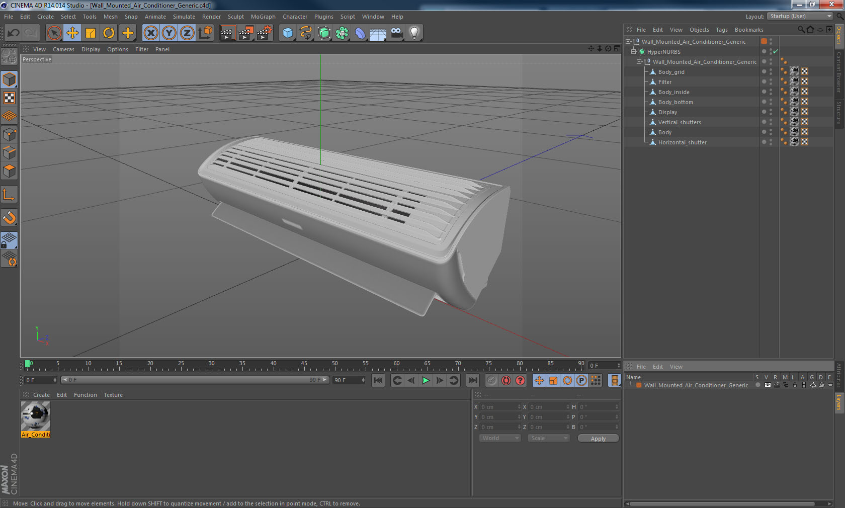 3D Wall Mounted Air Conditioner Generic