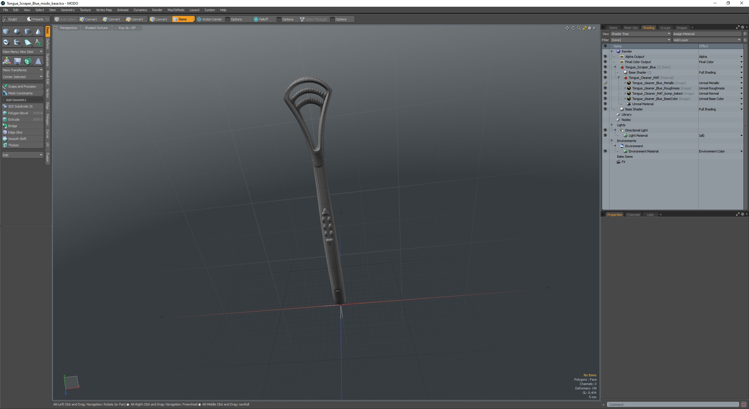 Tongue Scraper Blue 3D model