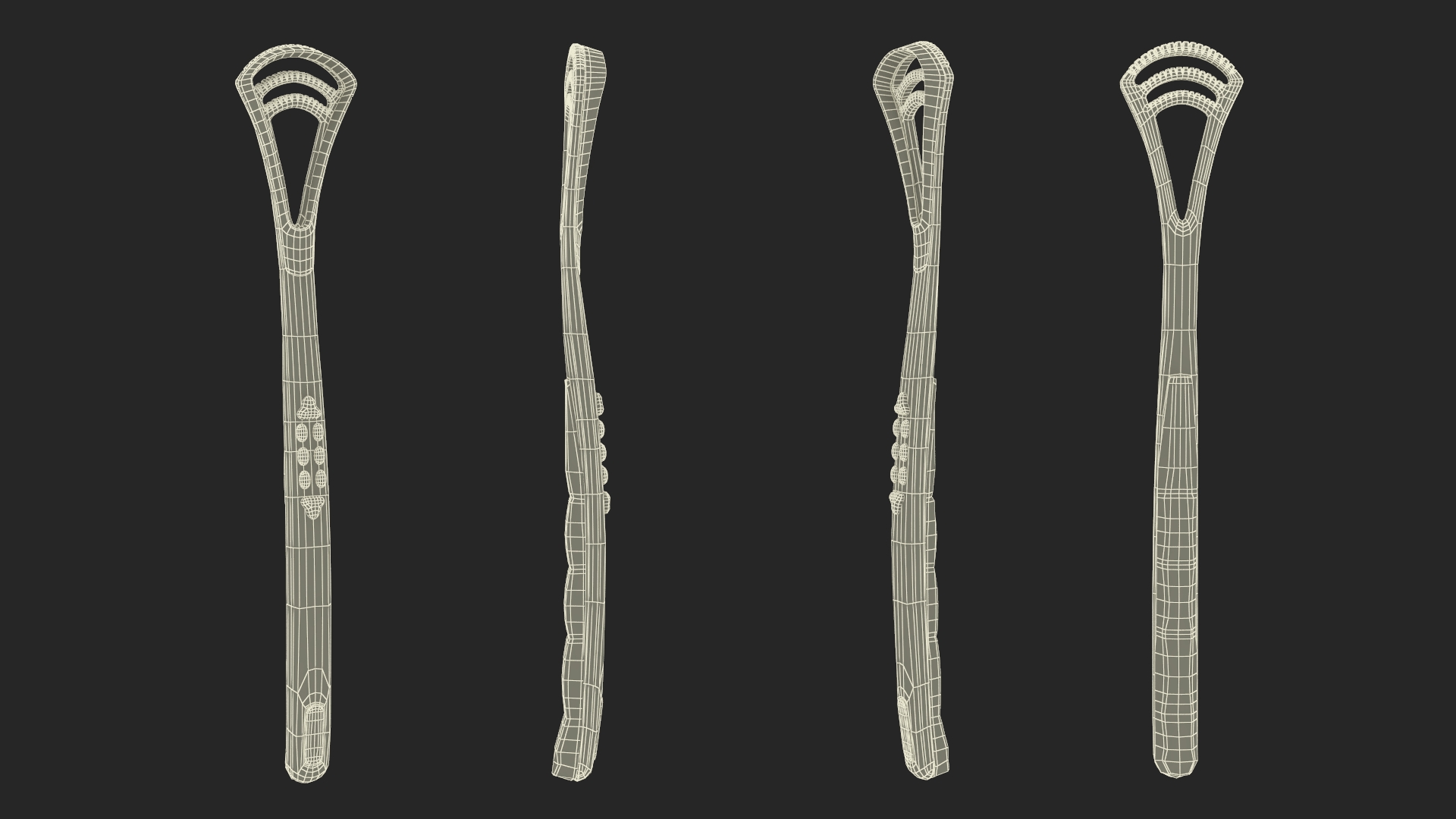 Tongue Scraper Blue 3D model
