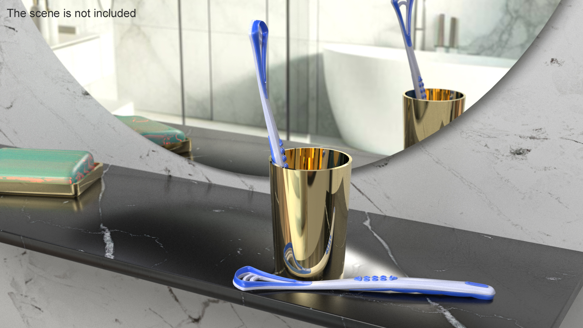 Tongue Scraper Blue 3D model