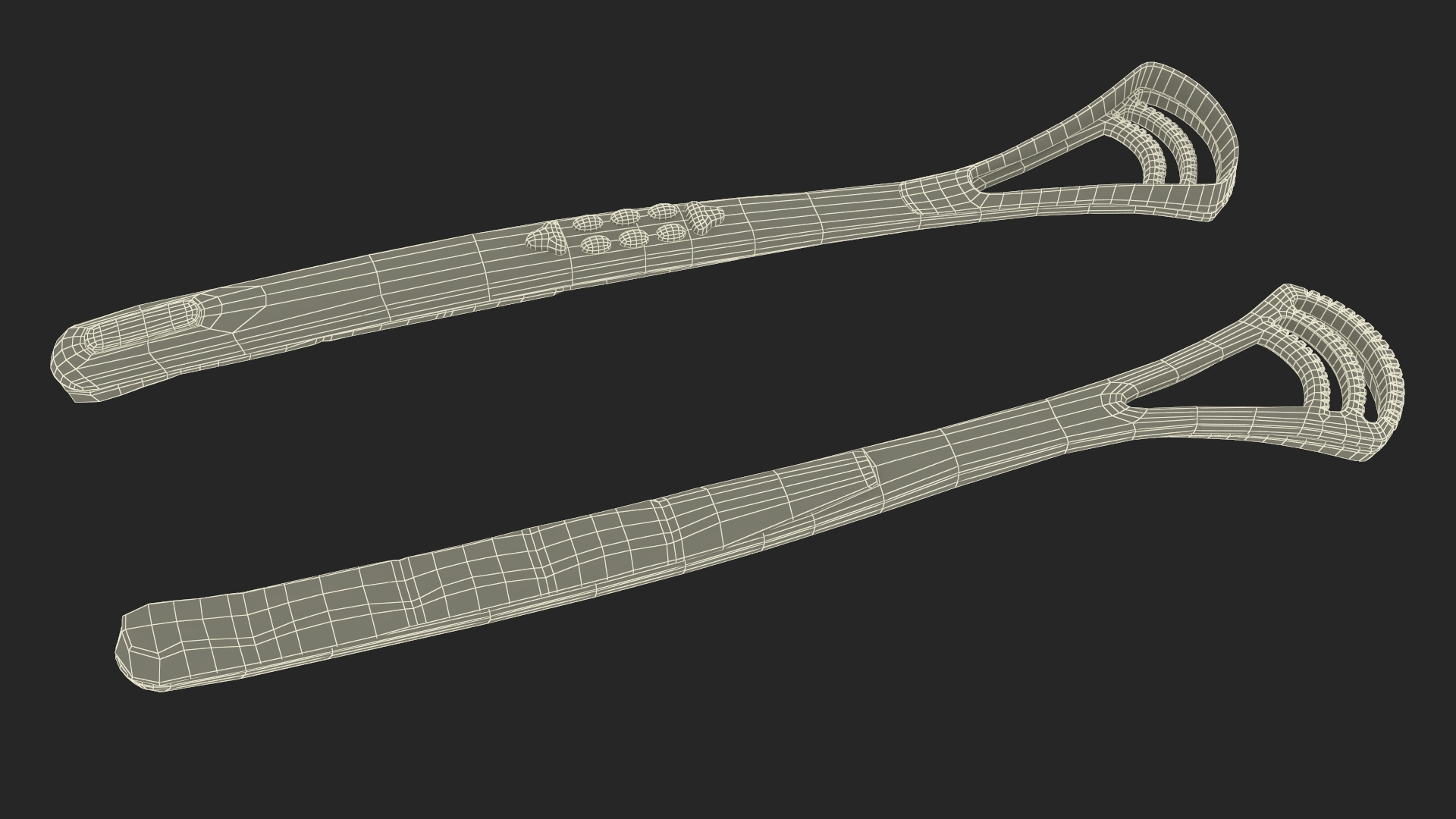Tongue Scraper Blue 3D model