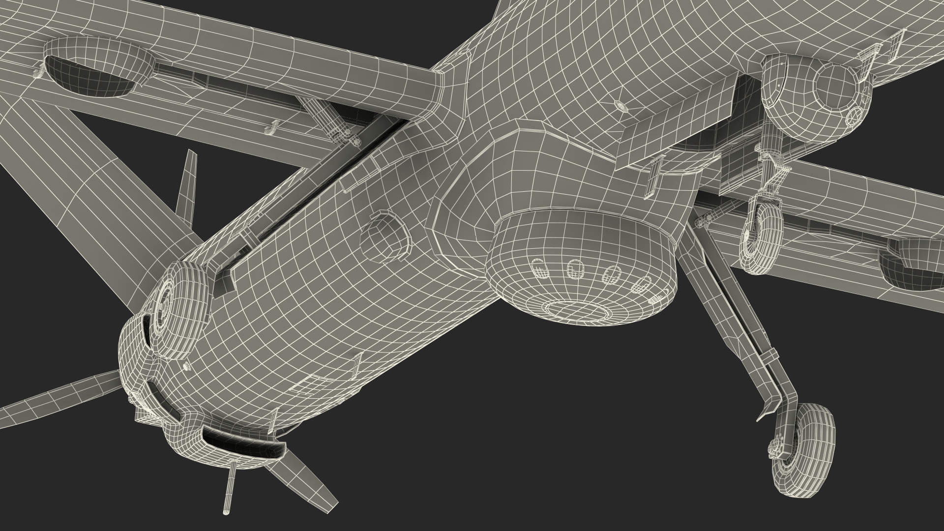 3D Elbit Hermes 900 UAV Rigged for Maya