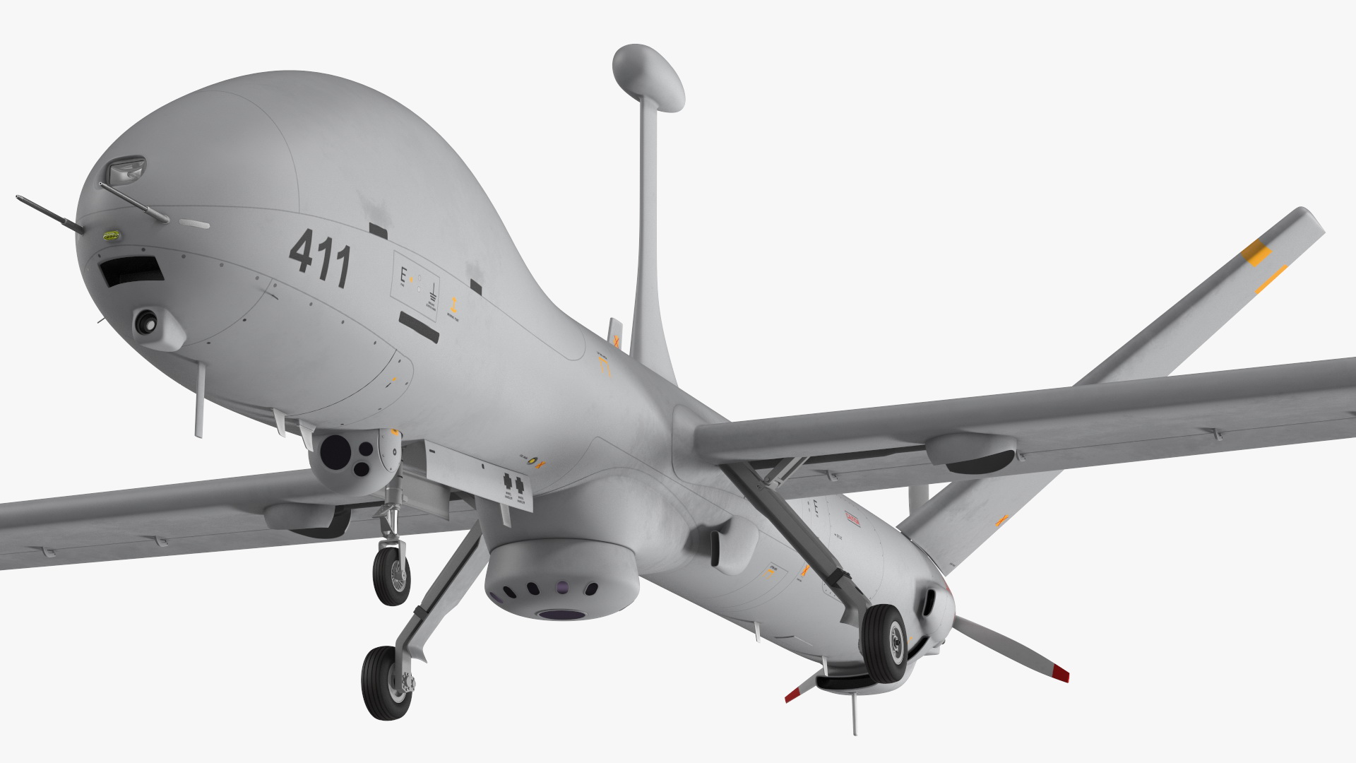 3D Elbit Hermes 900 UAV Rigged for Maya