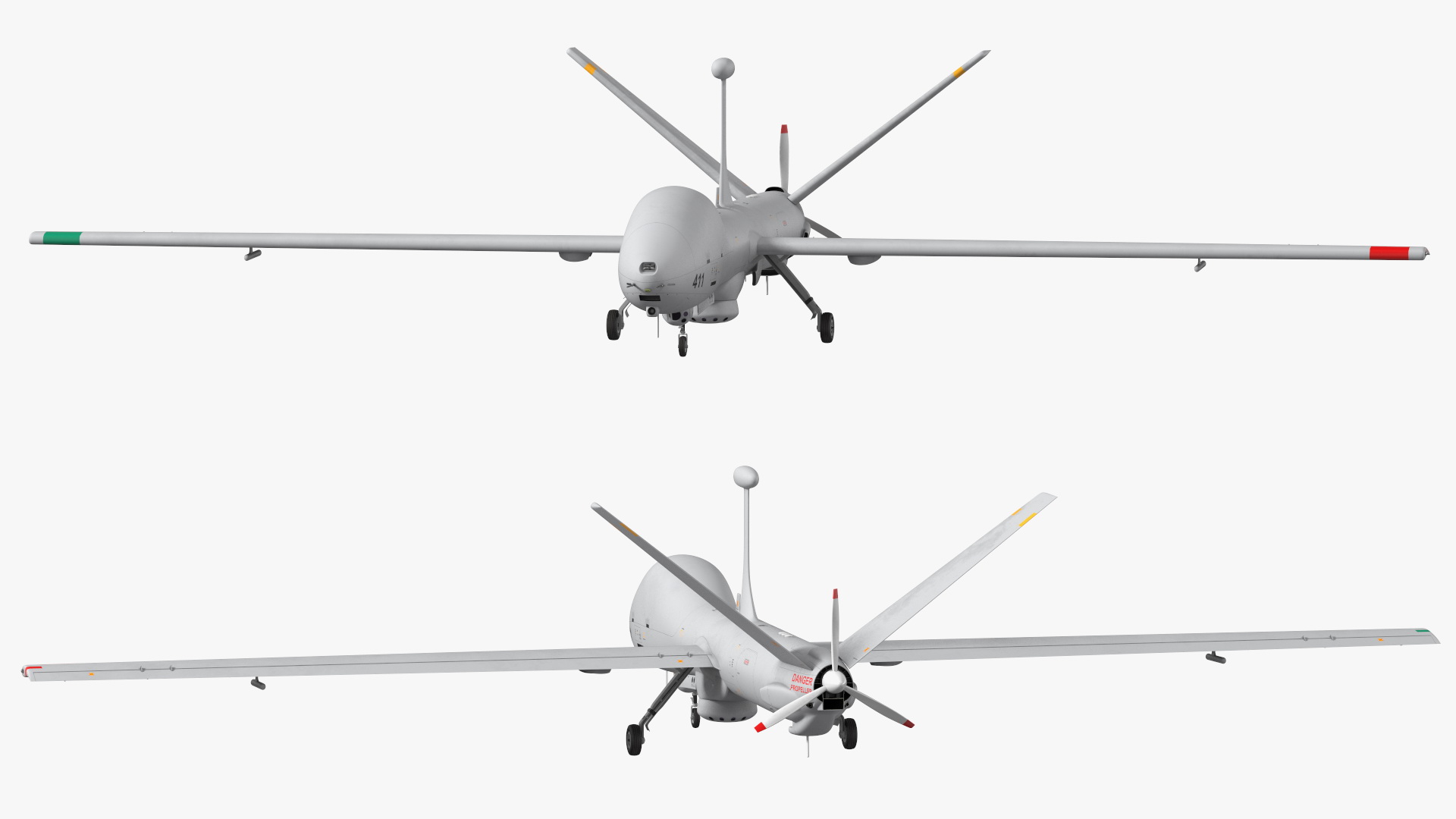 3D Elbit Hermes 900 UAV Rigged for Maya