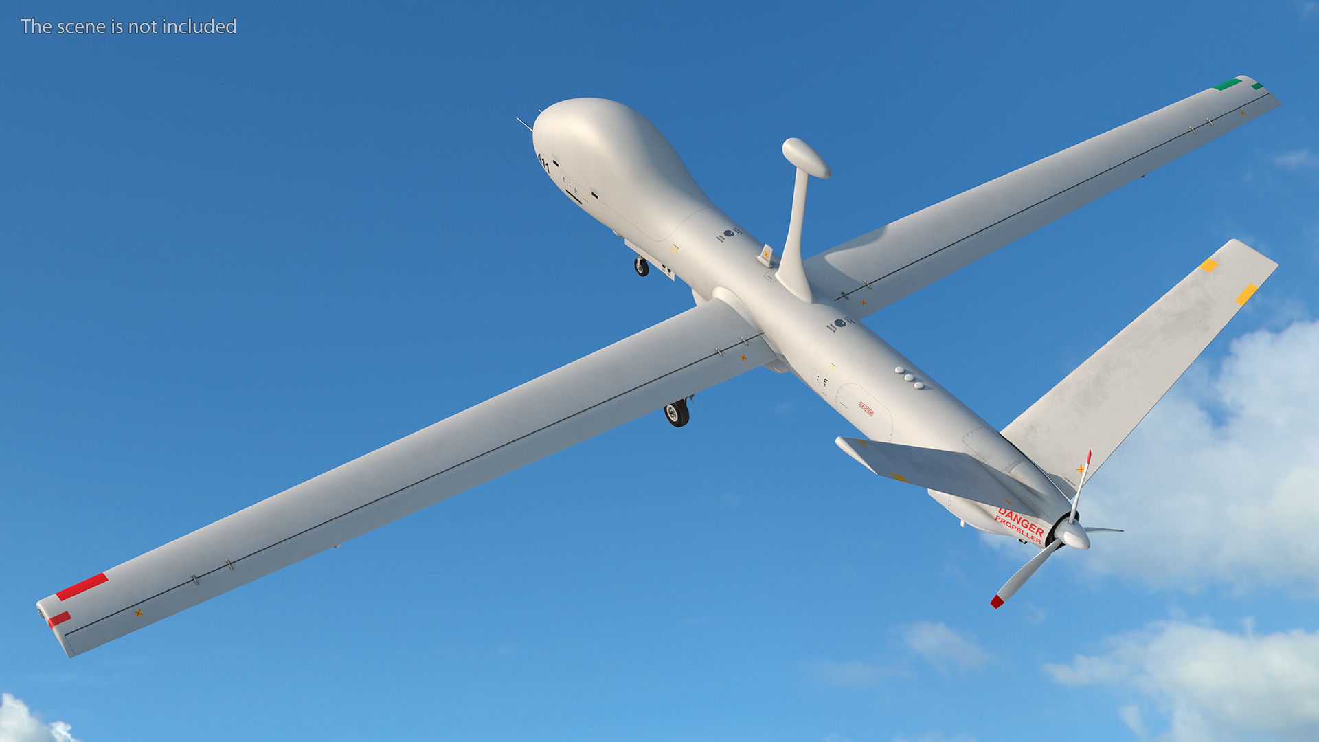 3D Elbit Hermes 900 UAV Rigged for Maya