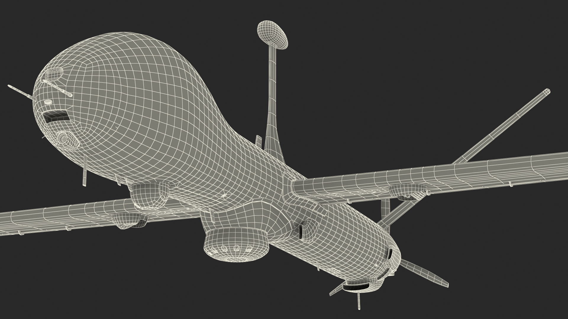 3D Elbit Hermes 900 UAV Rigged for Maya
