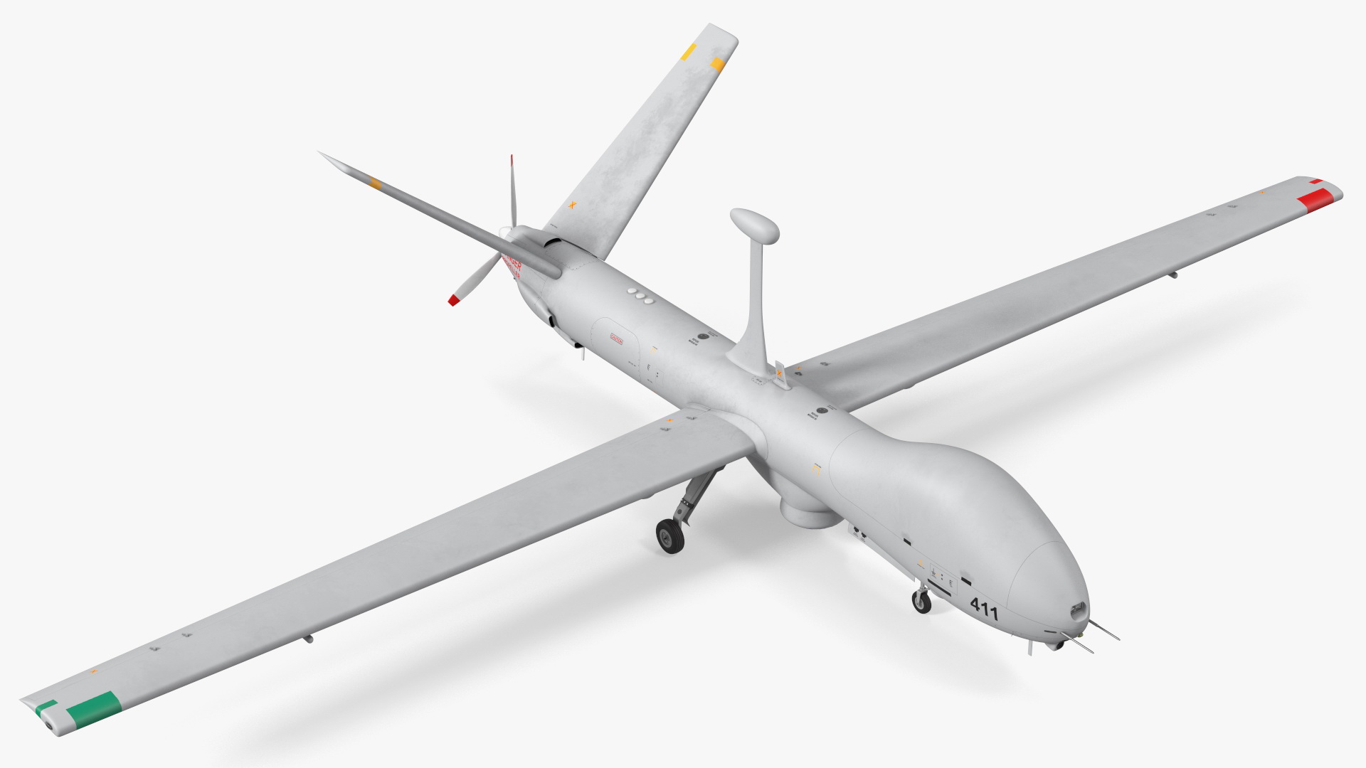3D Elbit Hermes 900 UAV Rigged for Maya