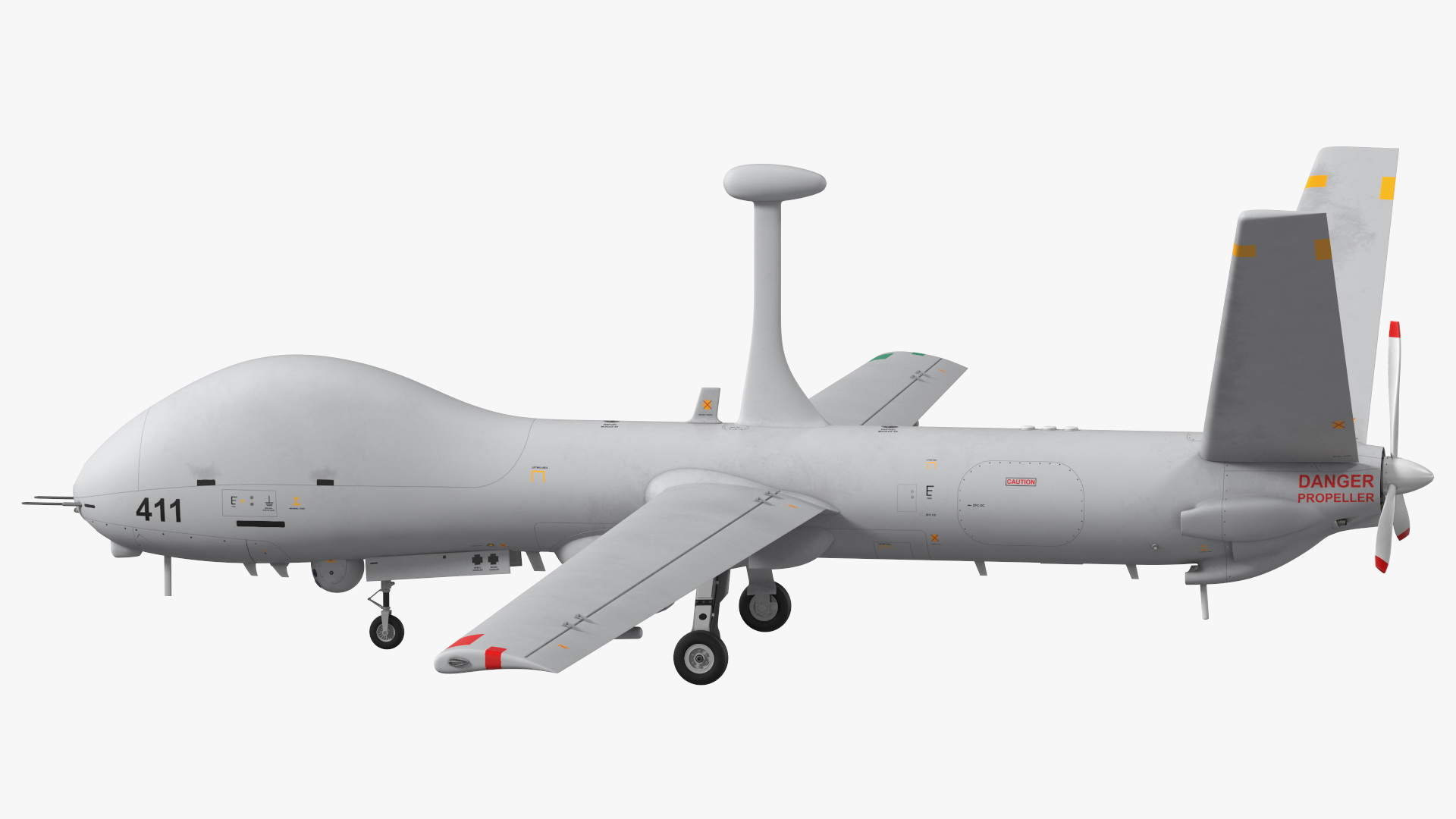 3D Elbit Hermes 900 UAV Rigged for Maya