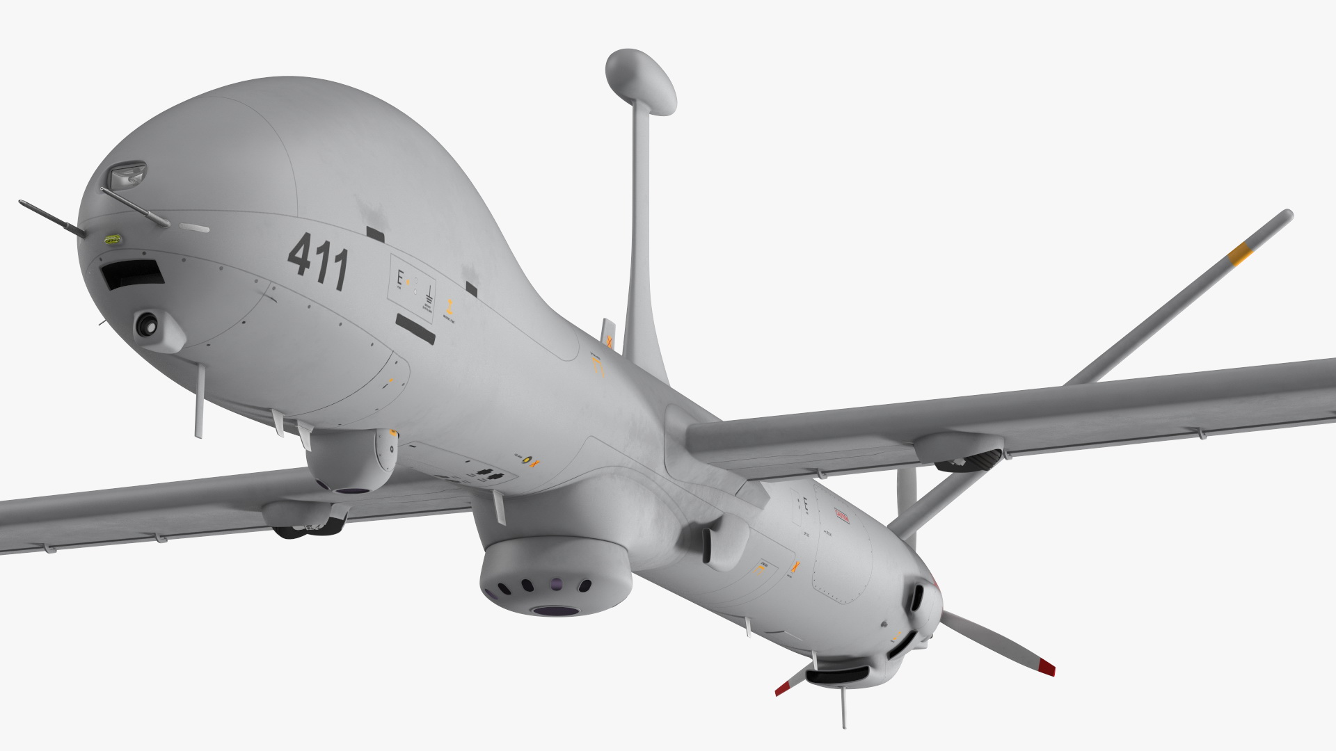 3D Elbit Hermes 900 UAV Rigged for Maya