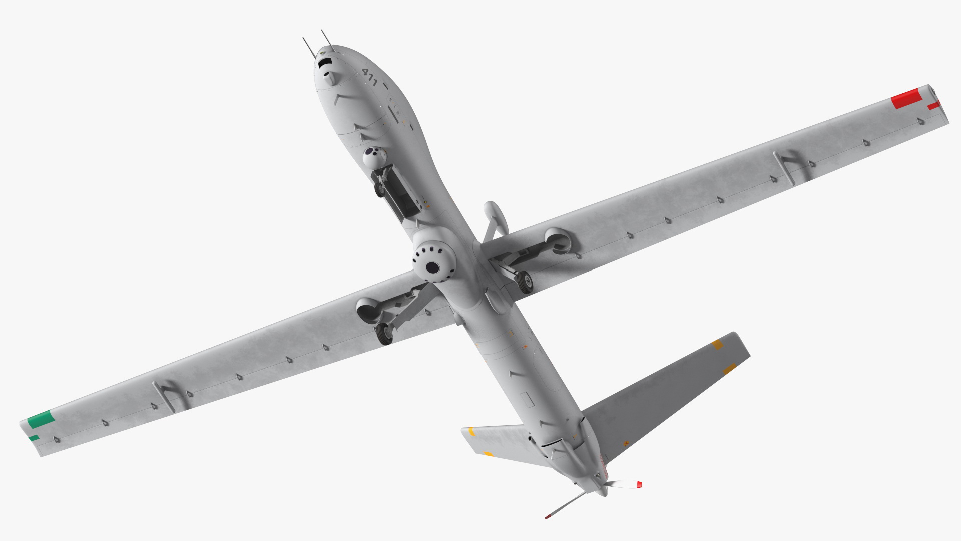 3D Elbit Hermes 900 UAV Rigged for Maya