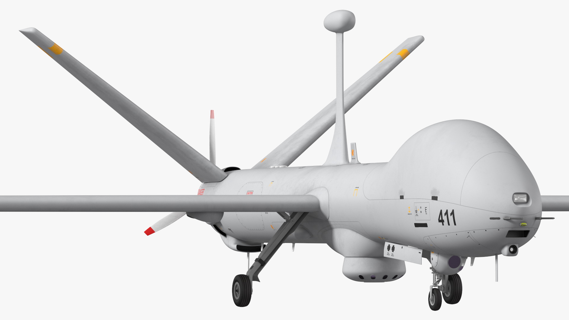3D Elbit Hermes 900 UAV Rigged for Maya