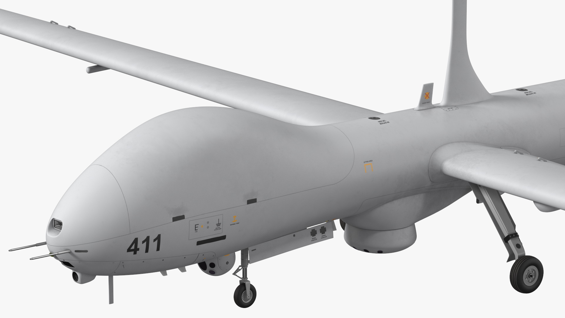3D Elbit Hermes 900 UAV Rigged for Maya