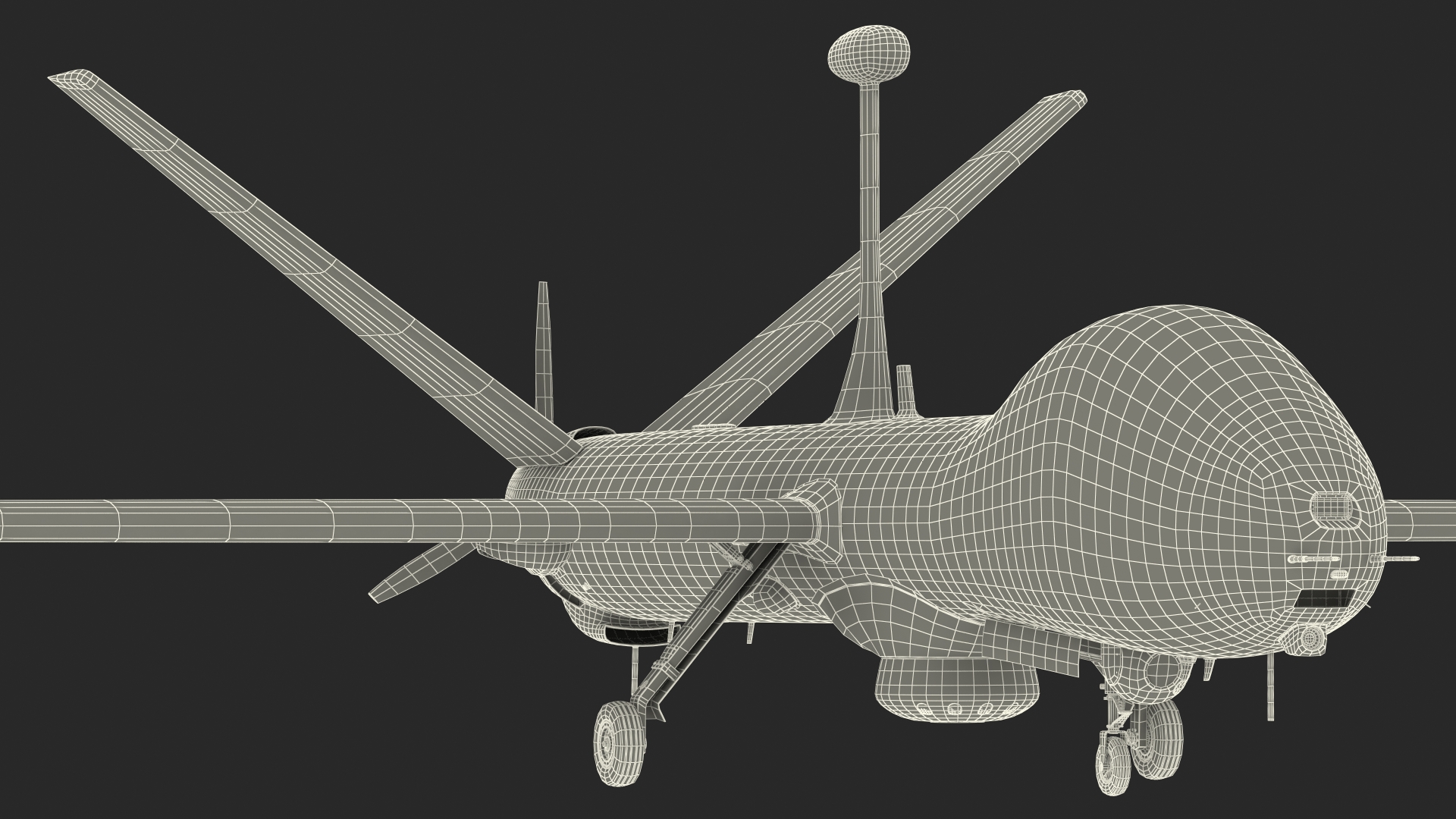 3D Elbit Hermes 900 UAV Rigged for Maya
