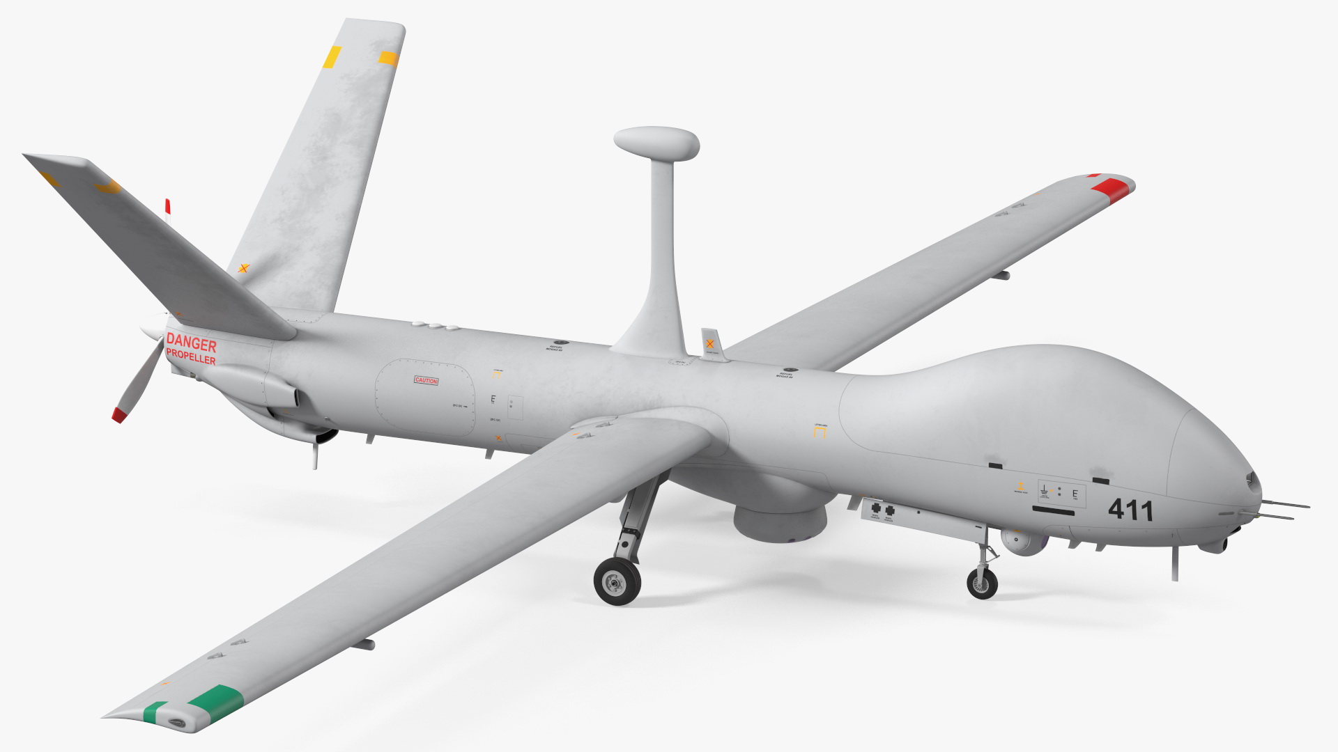 3D Elbit Hermes 900 UAV Rigged for Maya