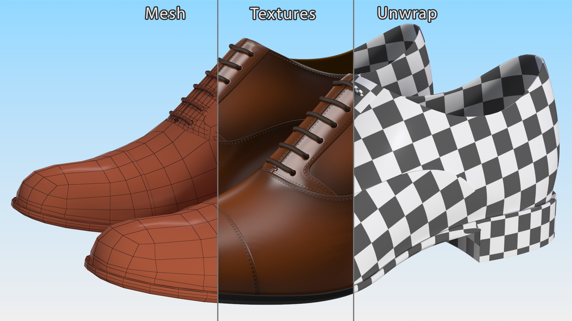 Men Leather Formal Shoes 3D model